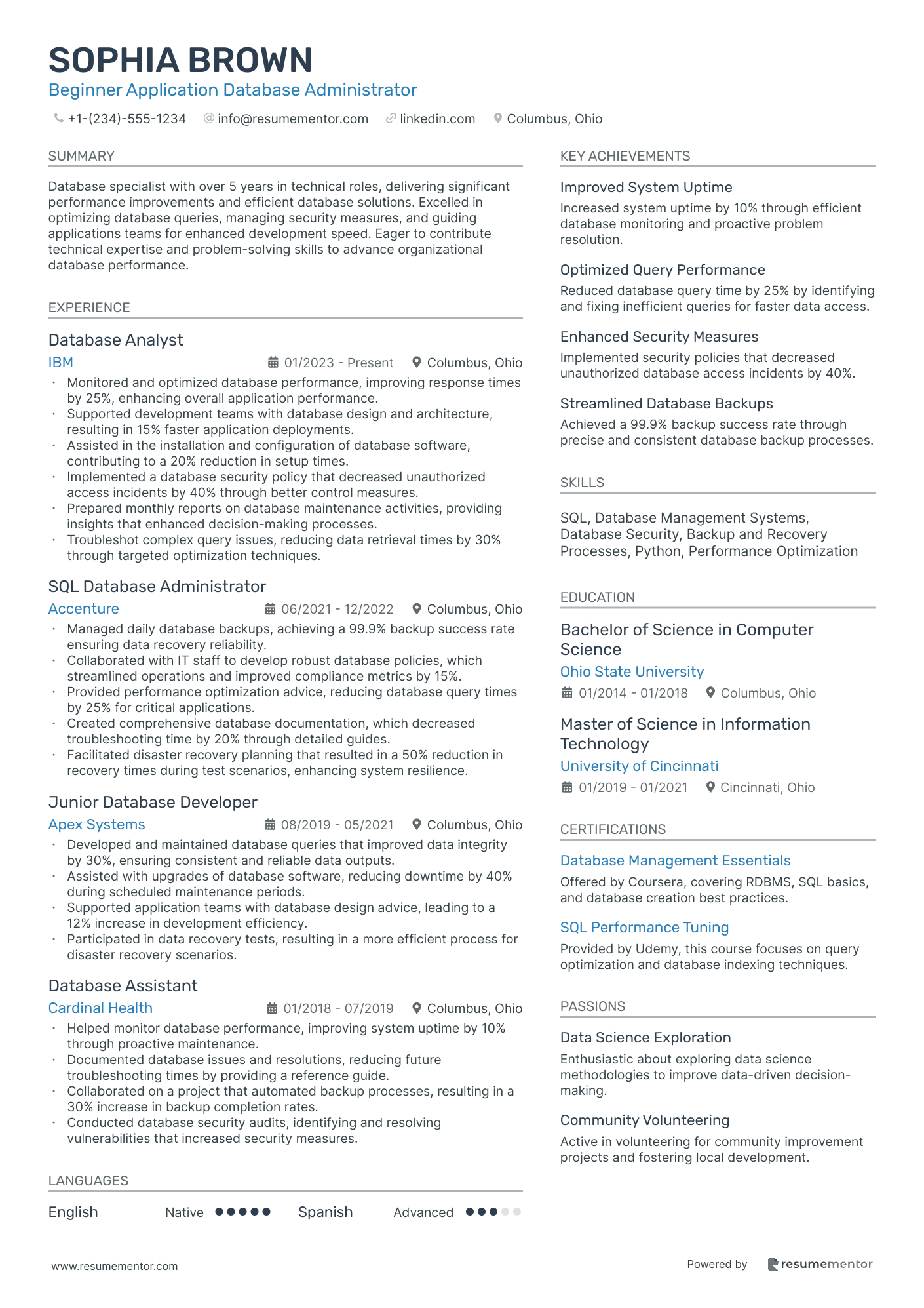 Beginner Application Database Administrator