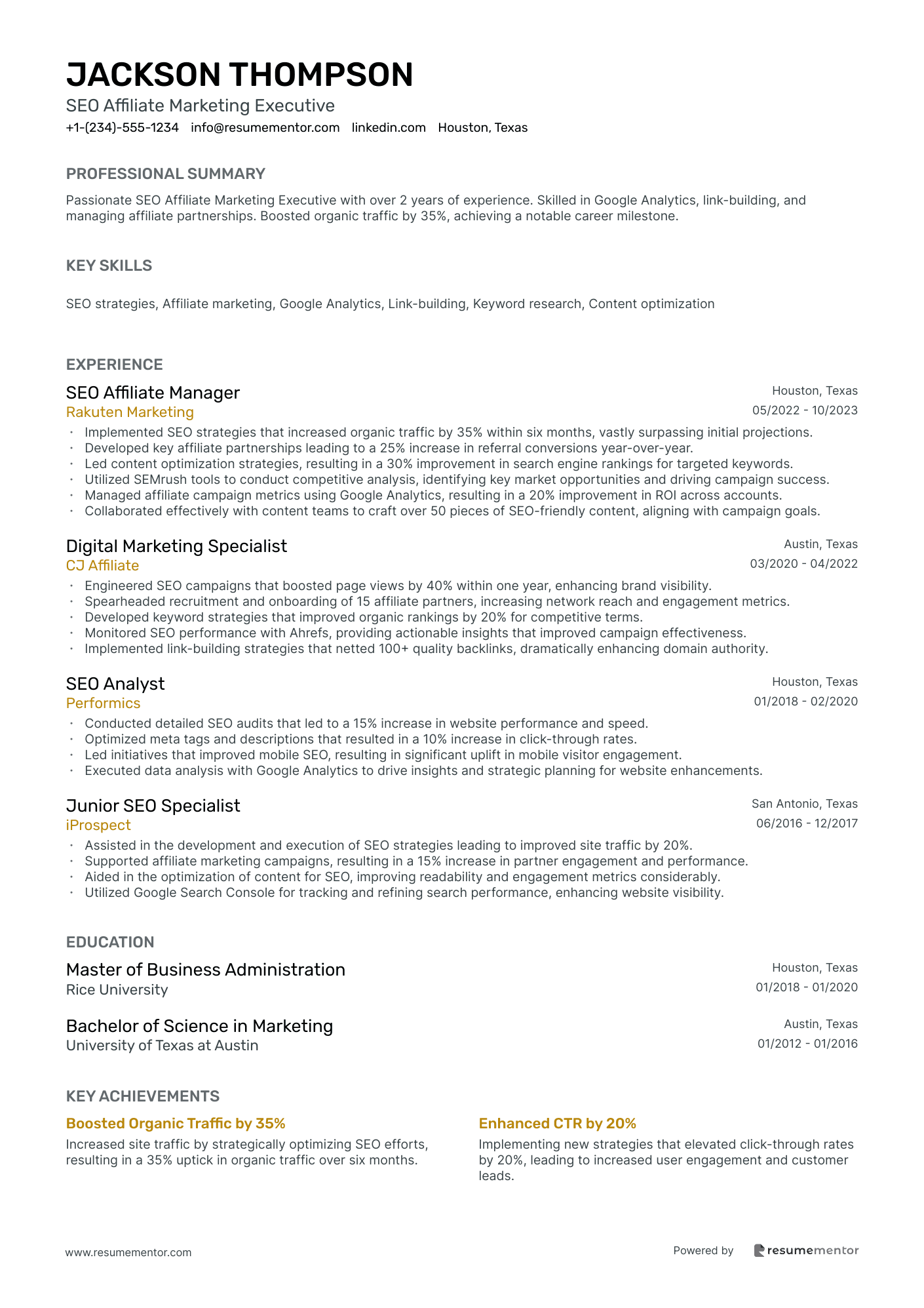 SEO Affiliate Marketing Executive