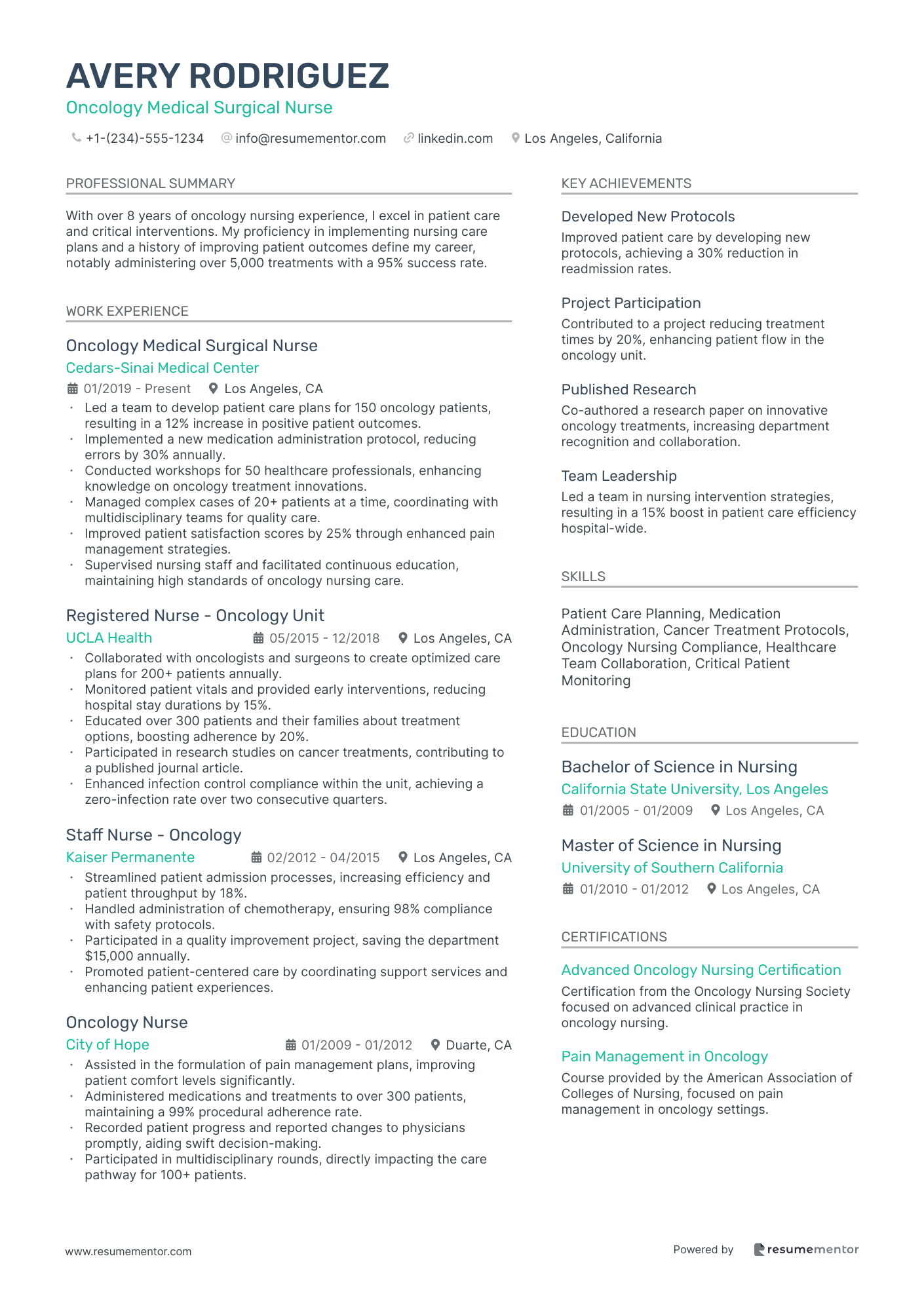 Oncology Medical Surgical Nurse