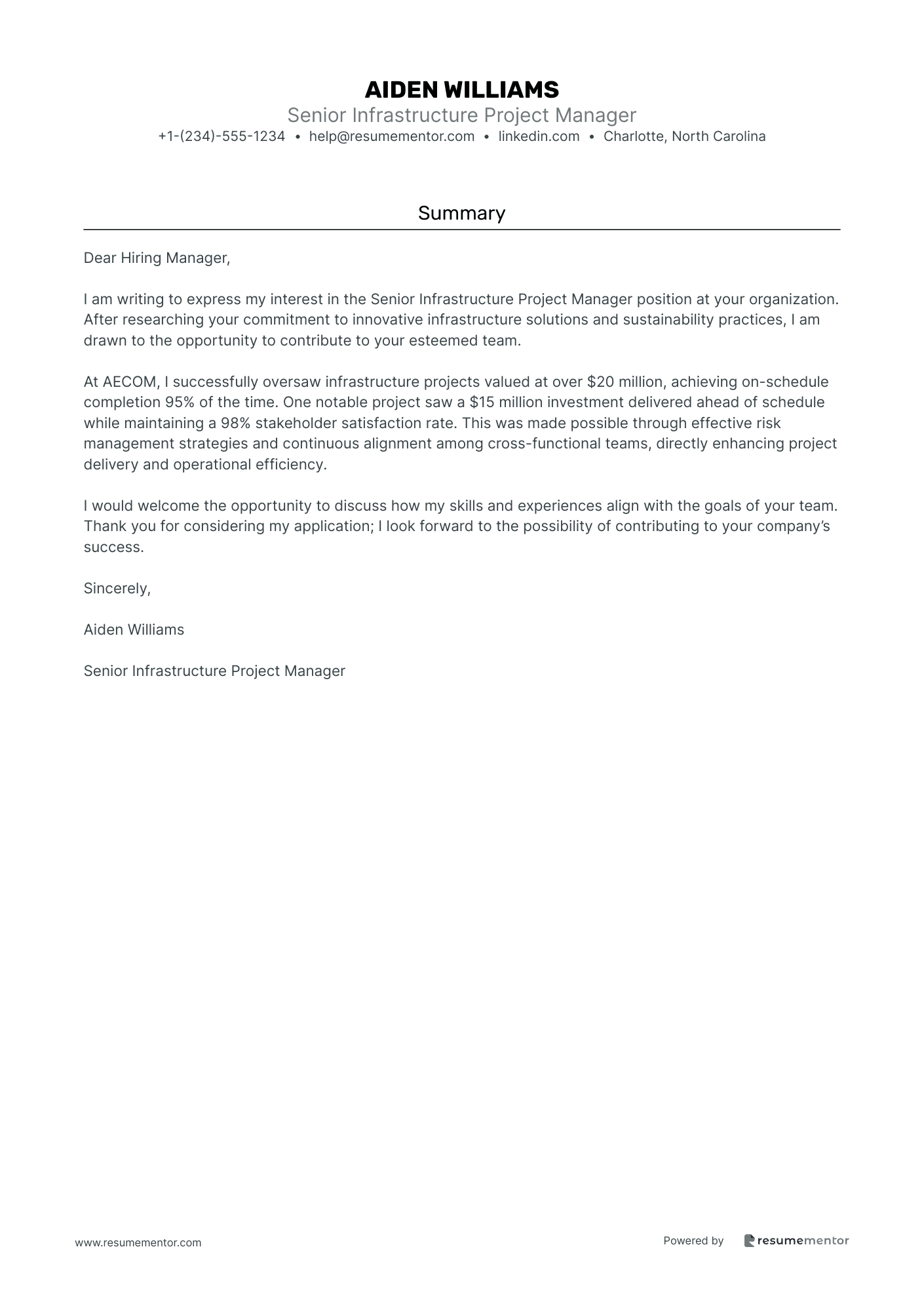 Senior Infrastructure Project Manager