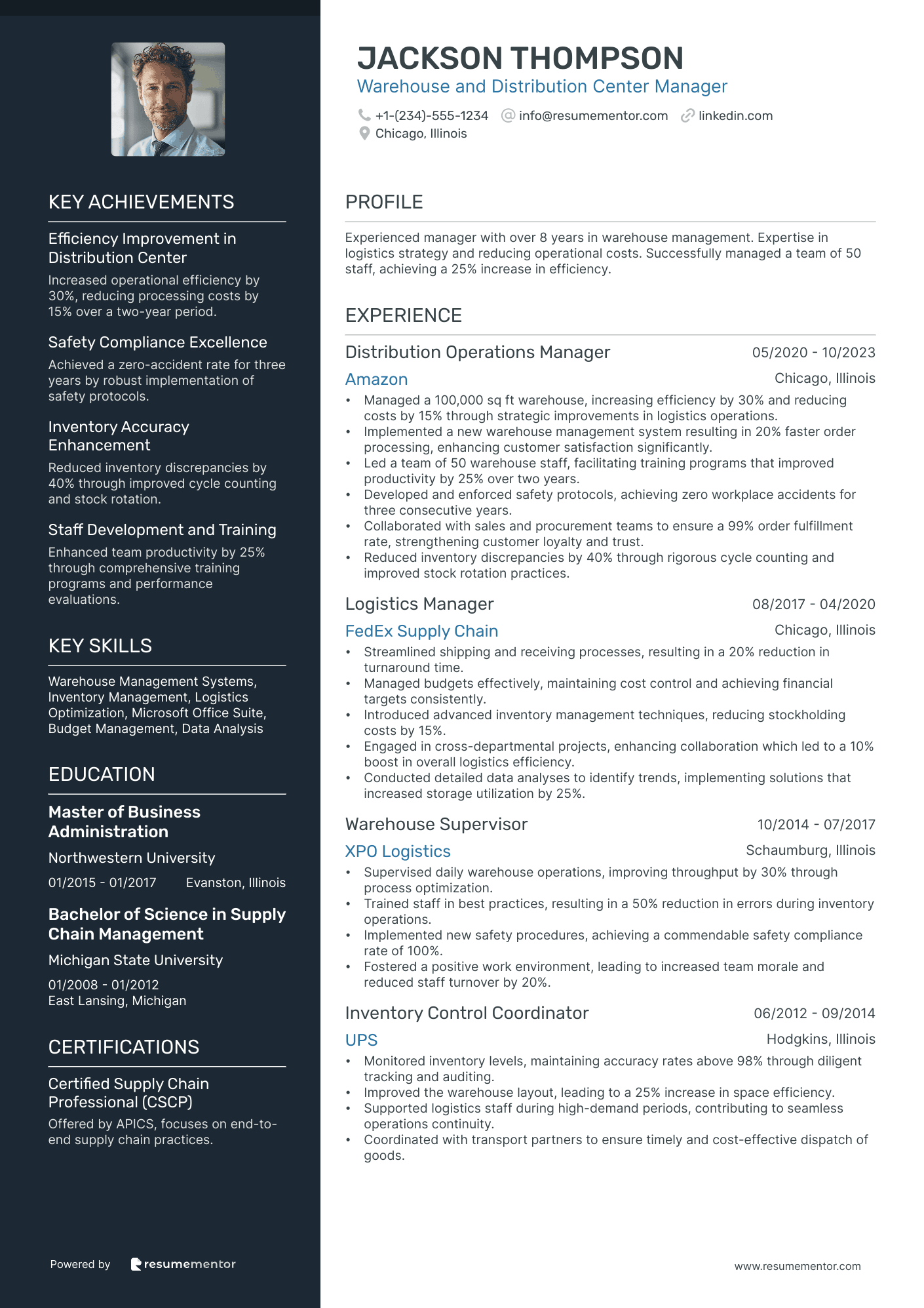 Warehouse and Distribution Center Manager