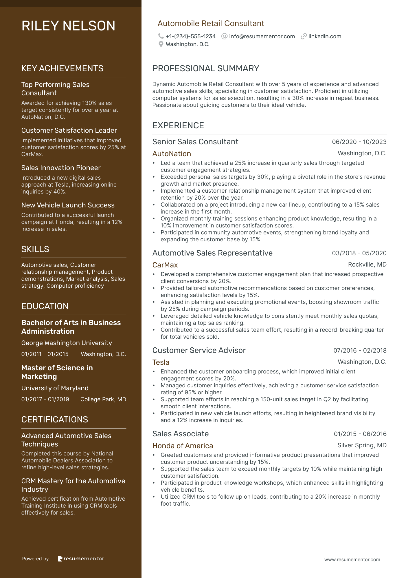 Automobile Retail Consultant