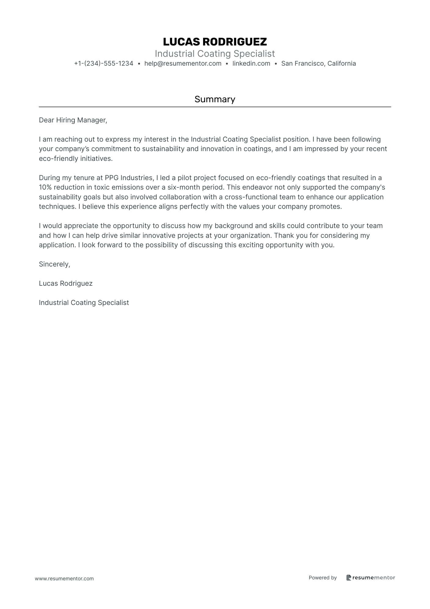 Industrial Coating Specialist