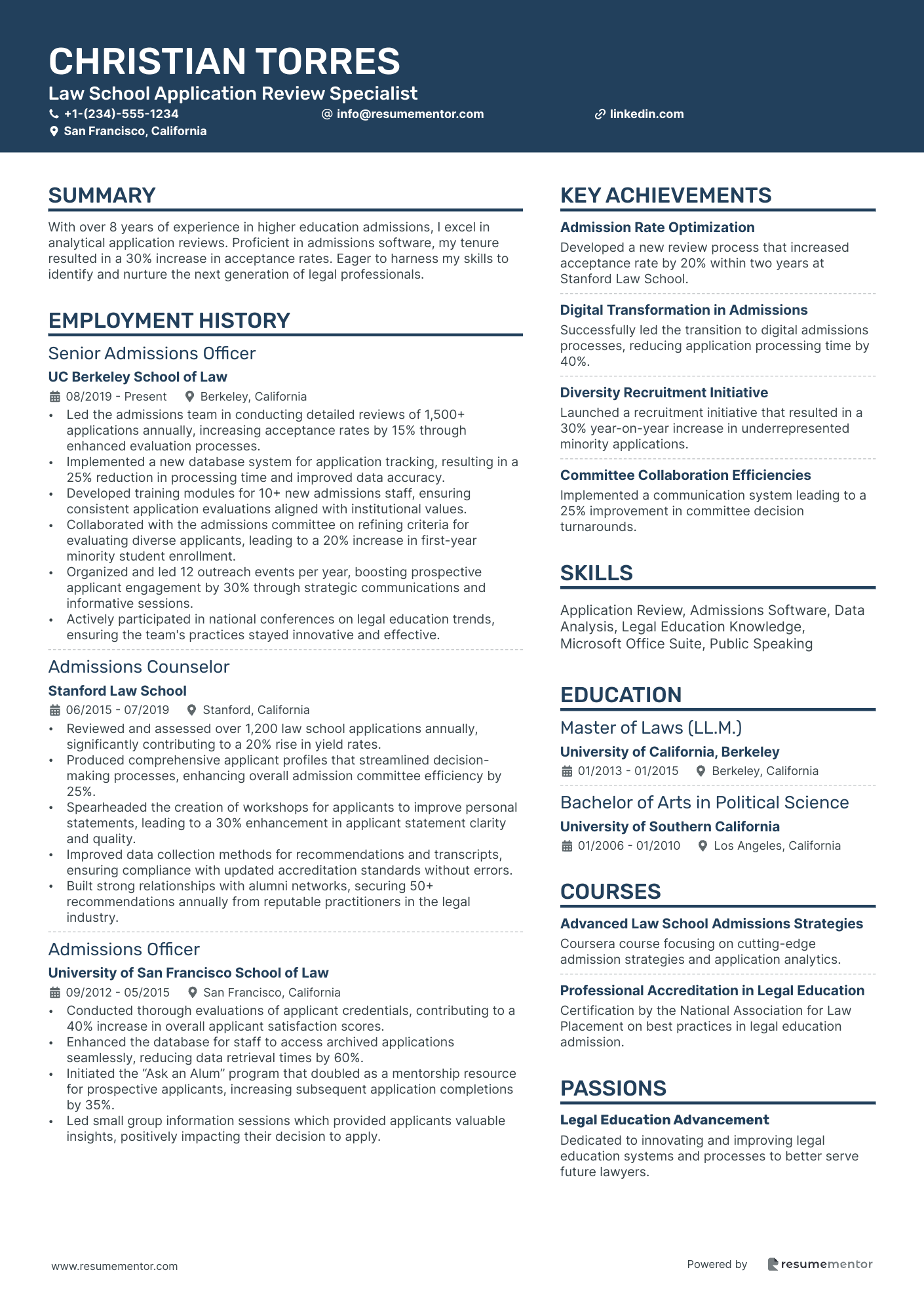Law School Application Review Specialist