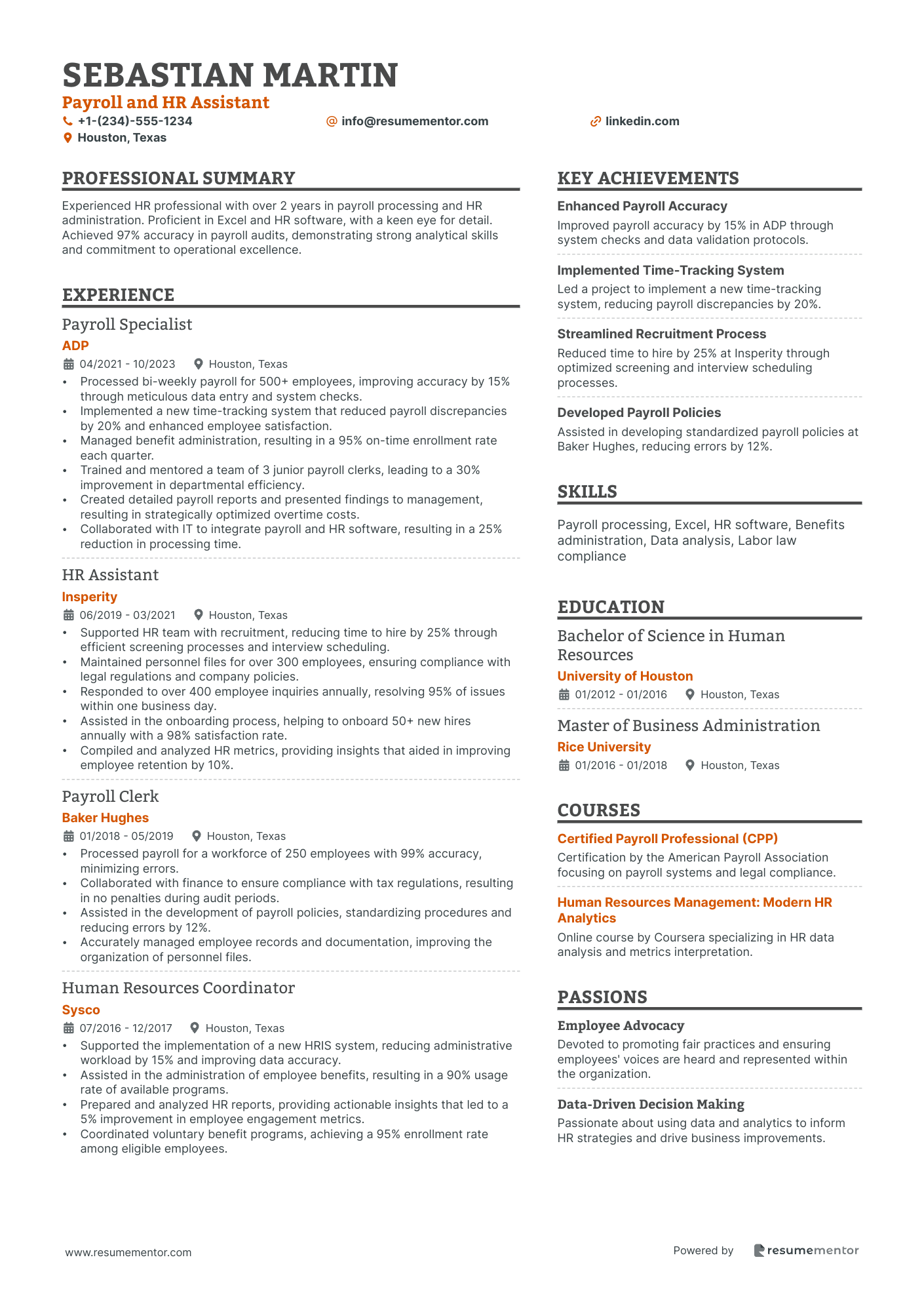 Payroll and HR Assistant