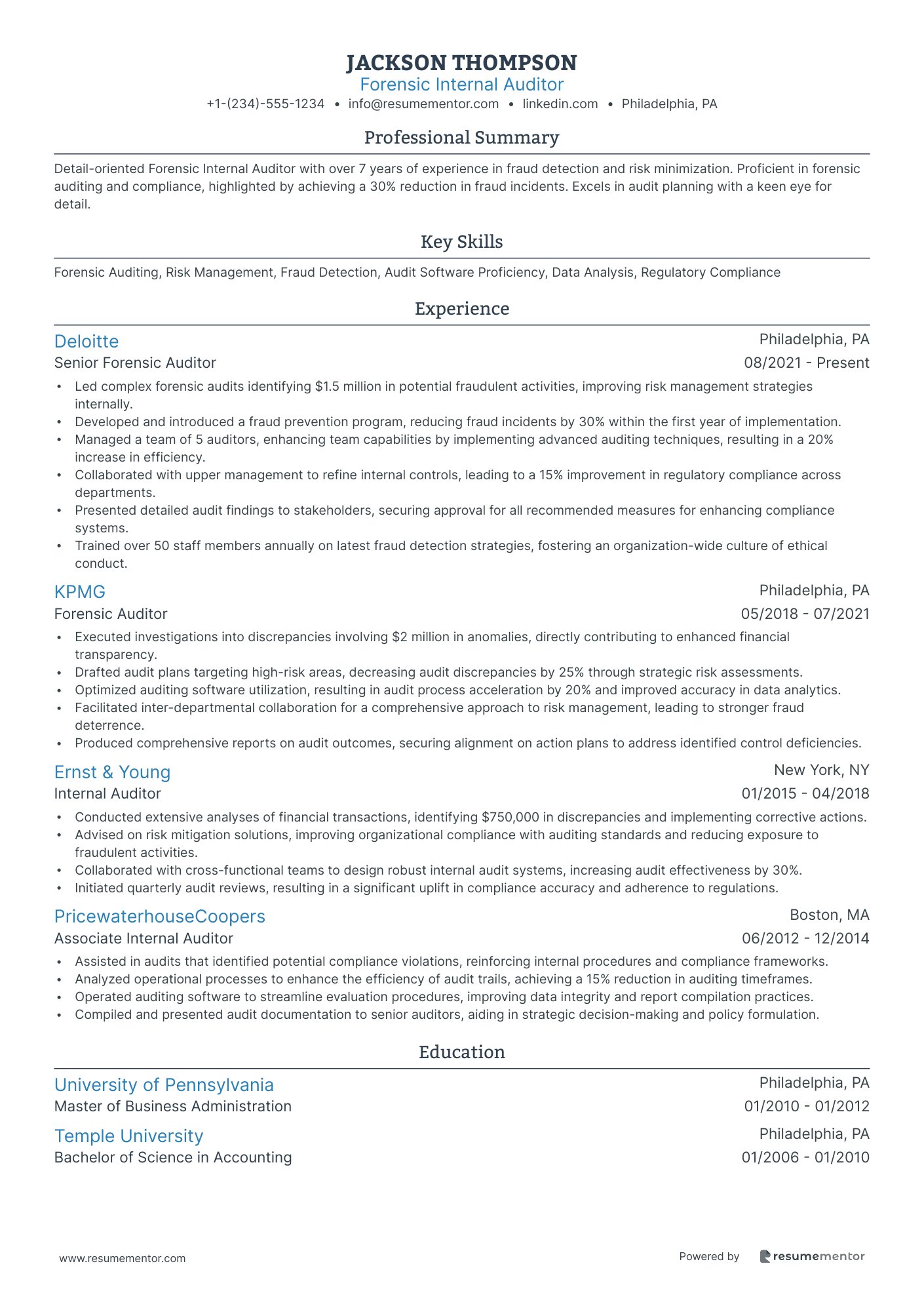 Forensic Internal Auditor