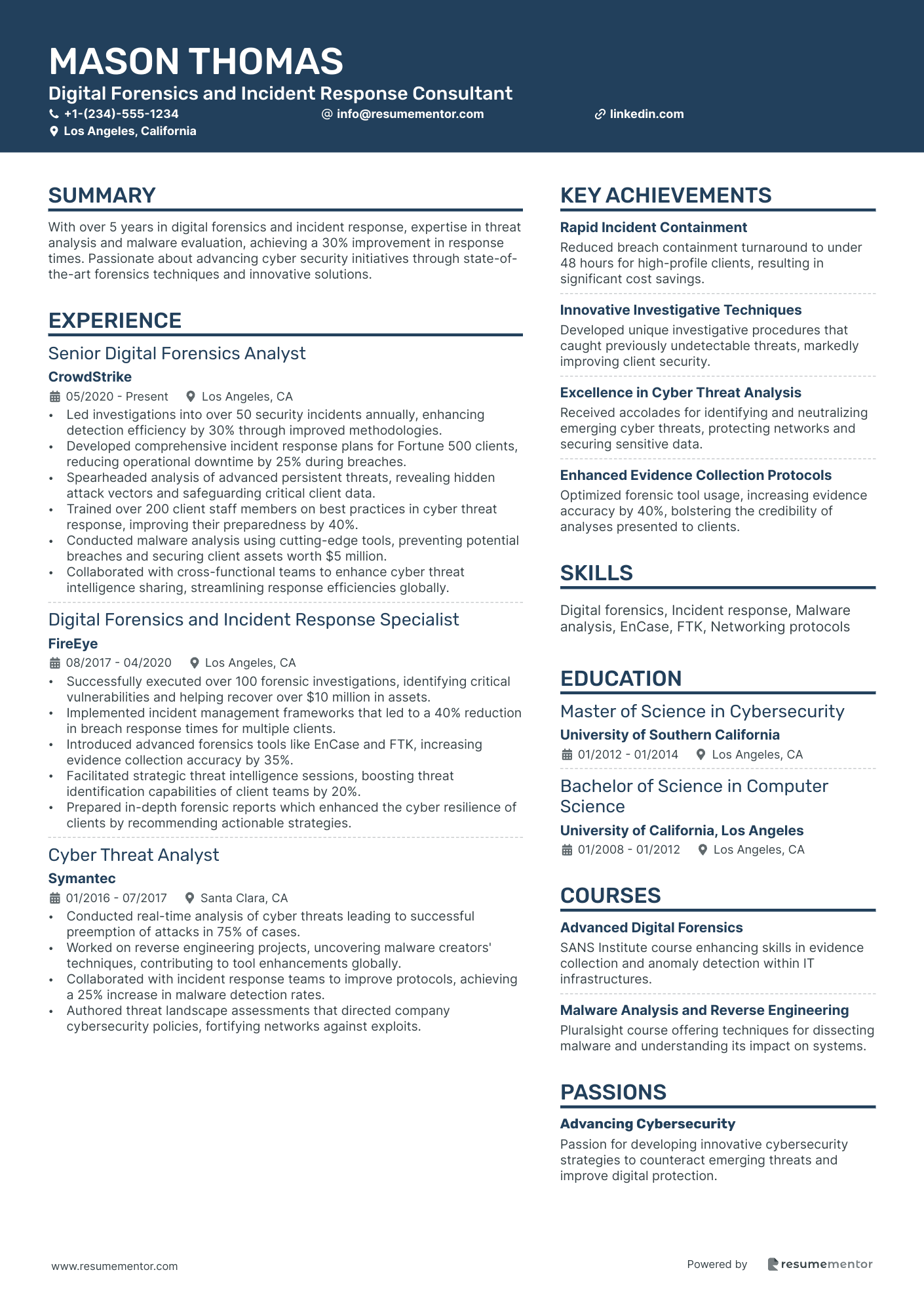 Digital Forensics and Incident Response Consultant