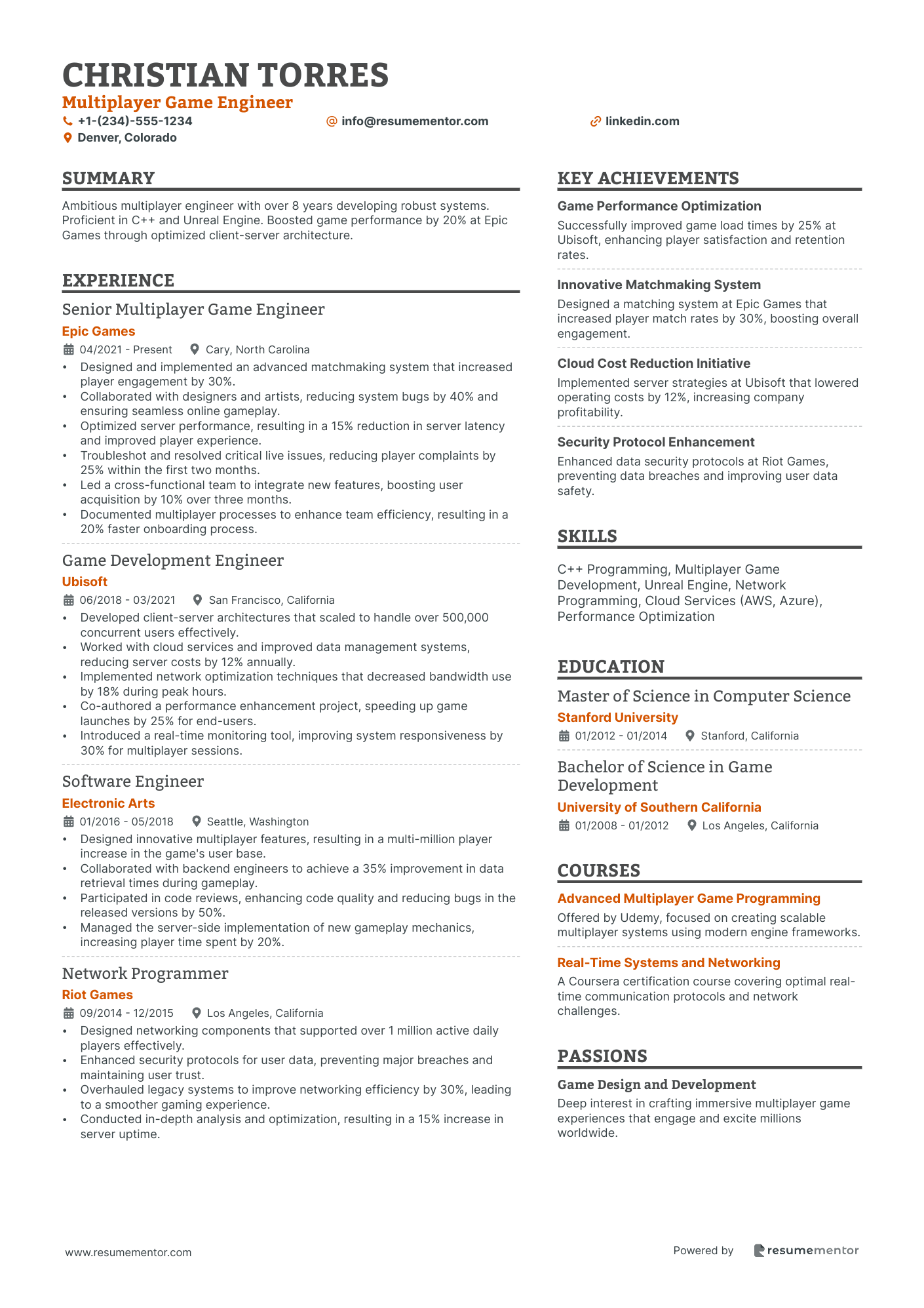 Multiplayer Game Engineer