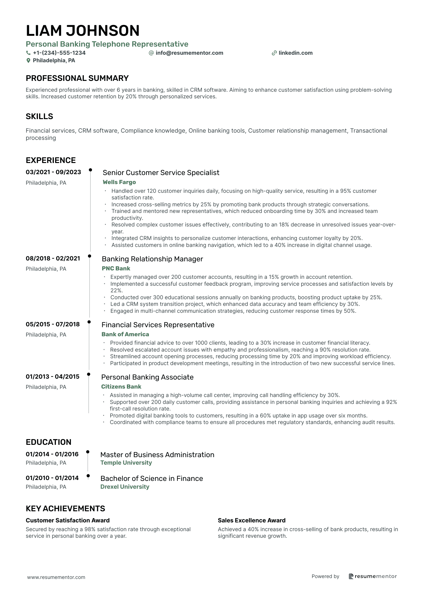Personal Banking Telephone Representative