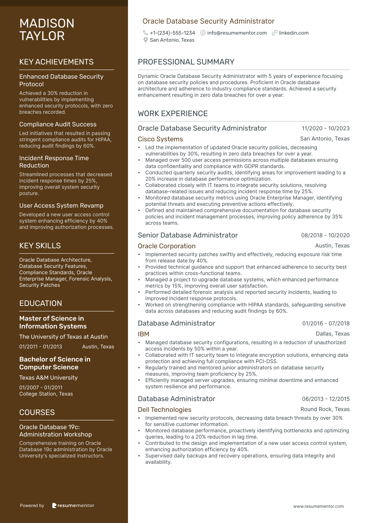 Oracle Database Security Administrator