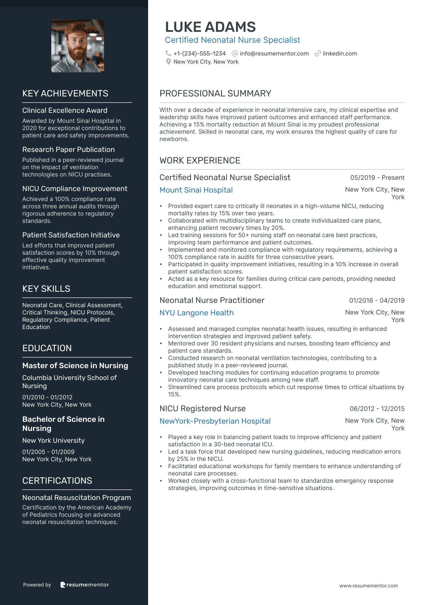 Certified Neonatal Nurse Specialist
