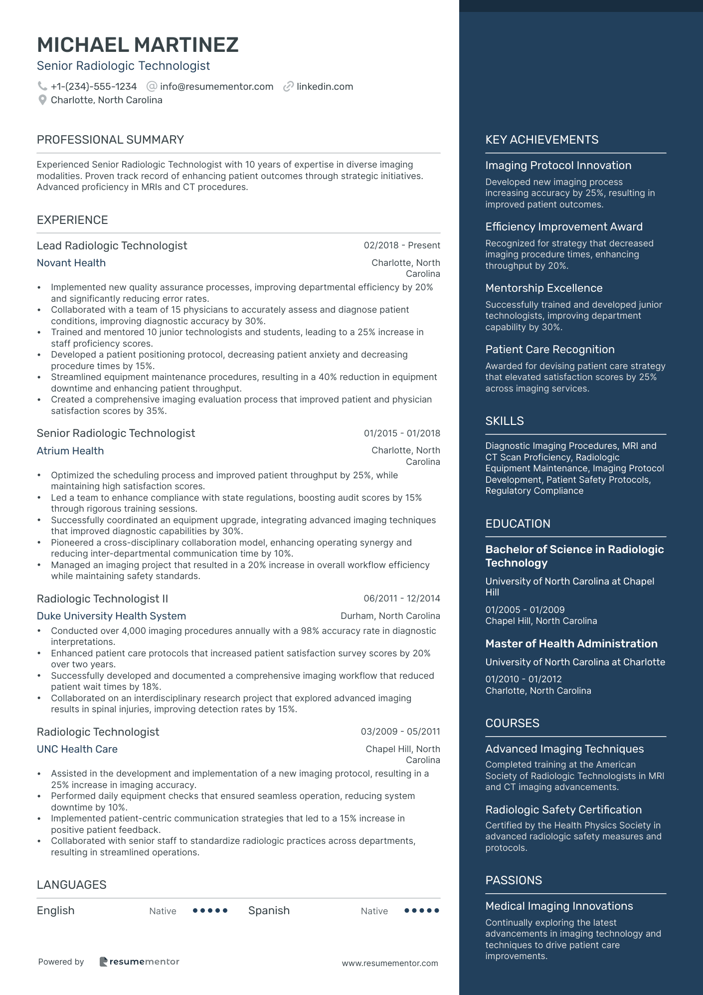 Senior Radiologic Technologist