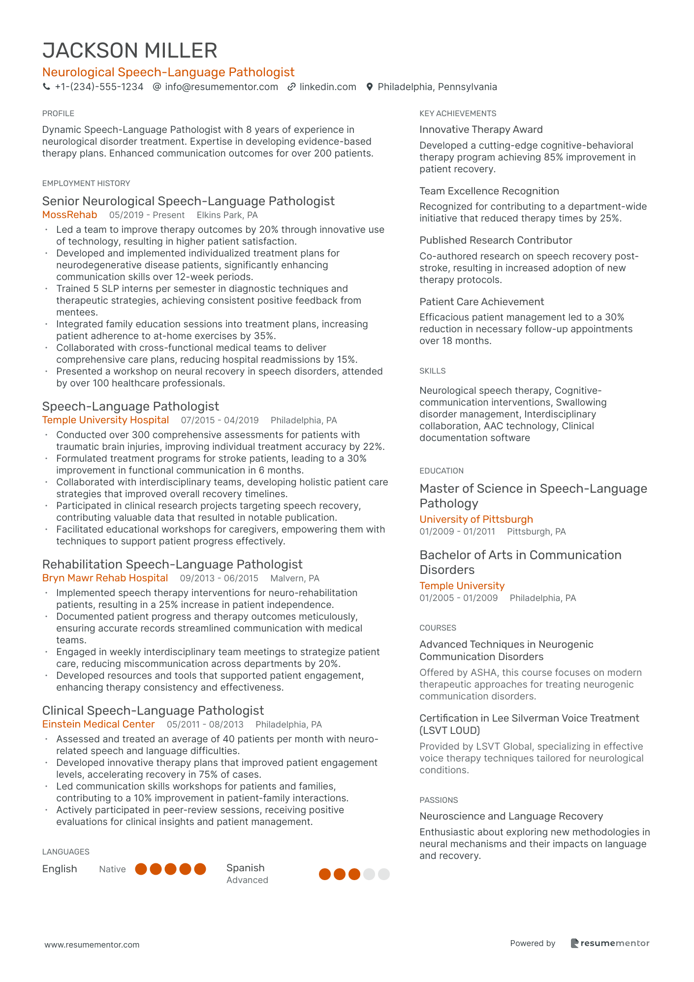 Neurological Speech Language Pathologist