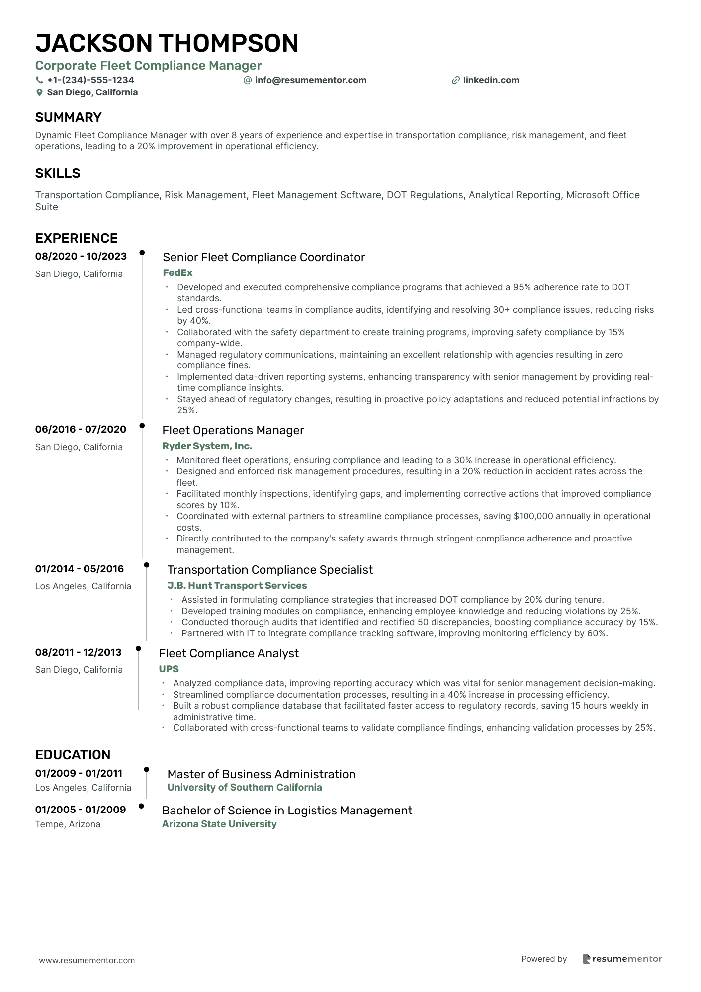 Corporate Fleet Compliance Manager
