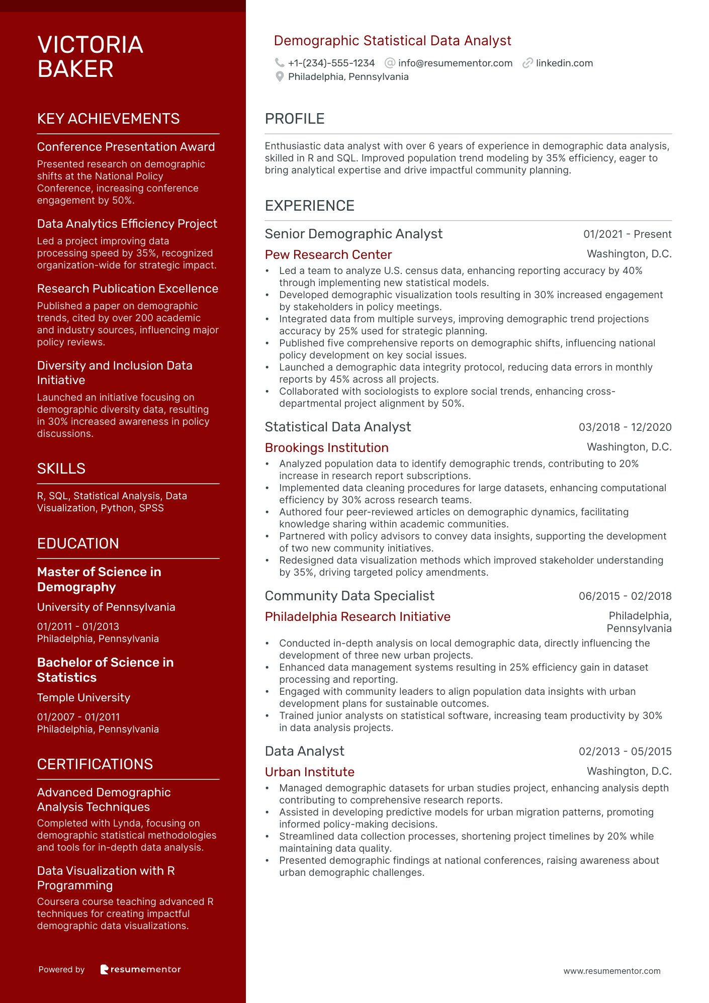 Demographic Statistical Data Analyst