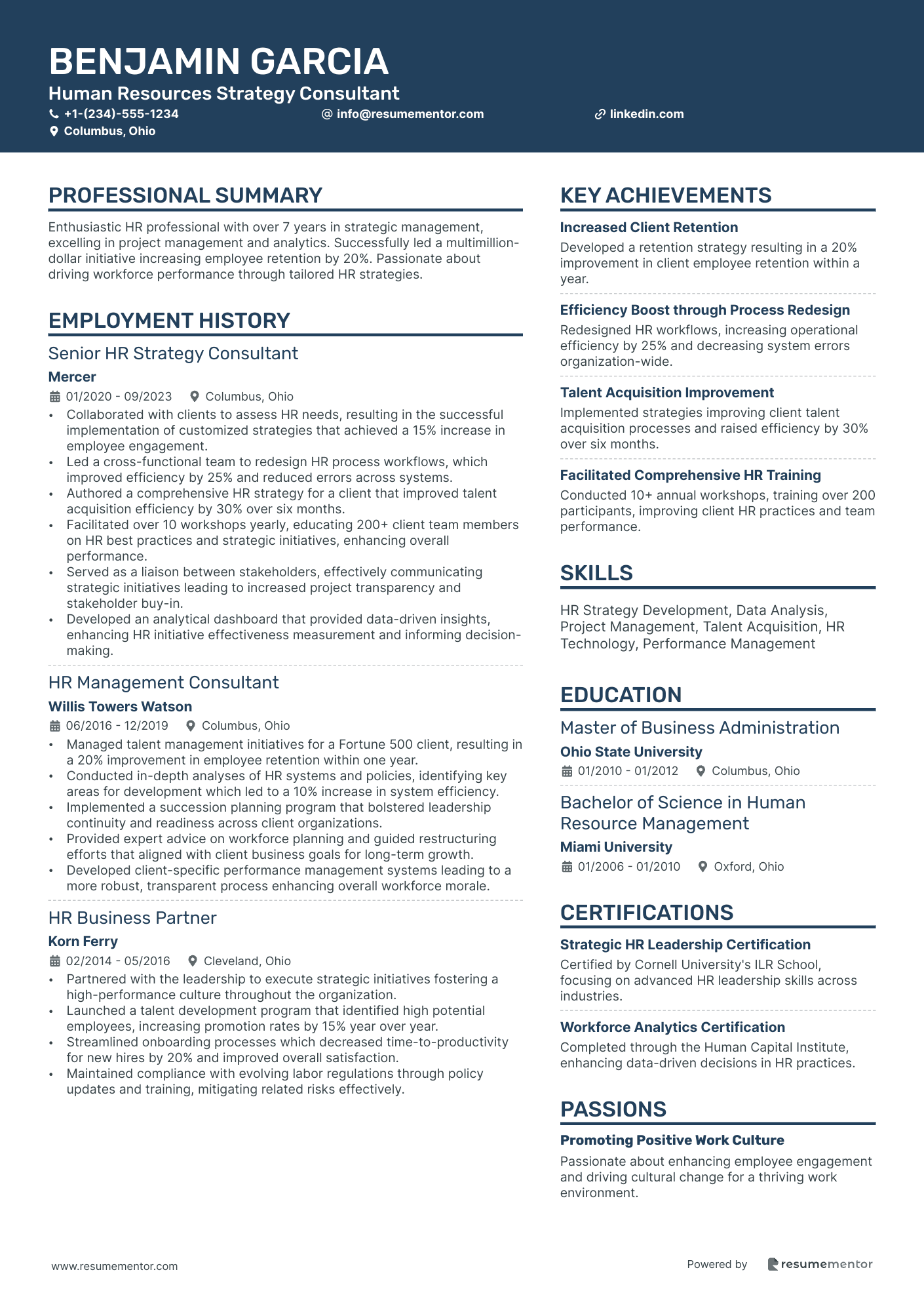 Human Resources Strategy Consultant