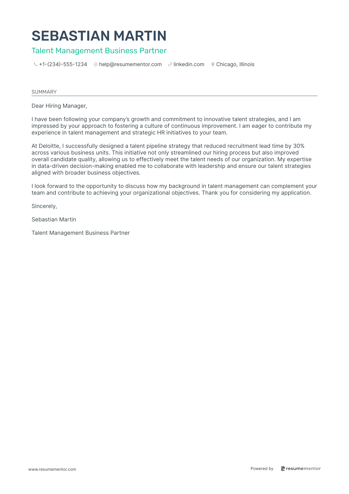 Talent Management Business Partner