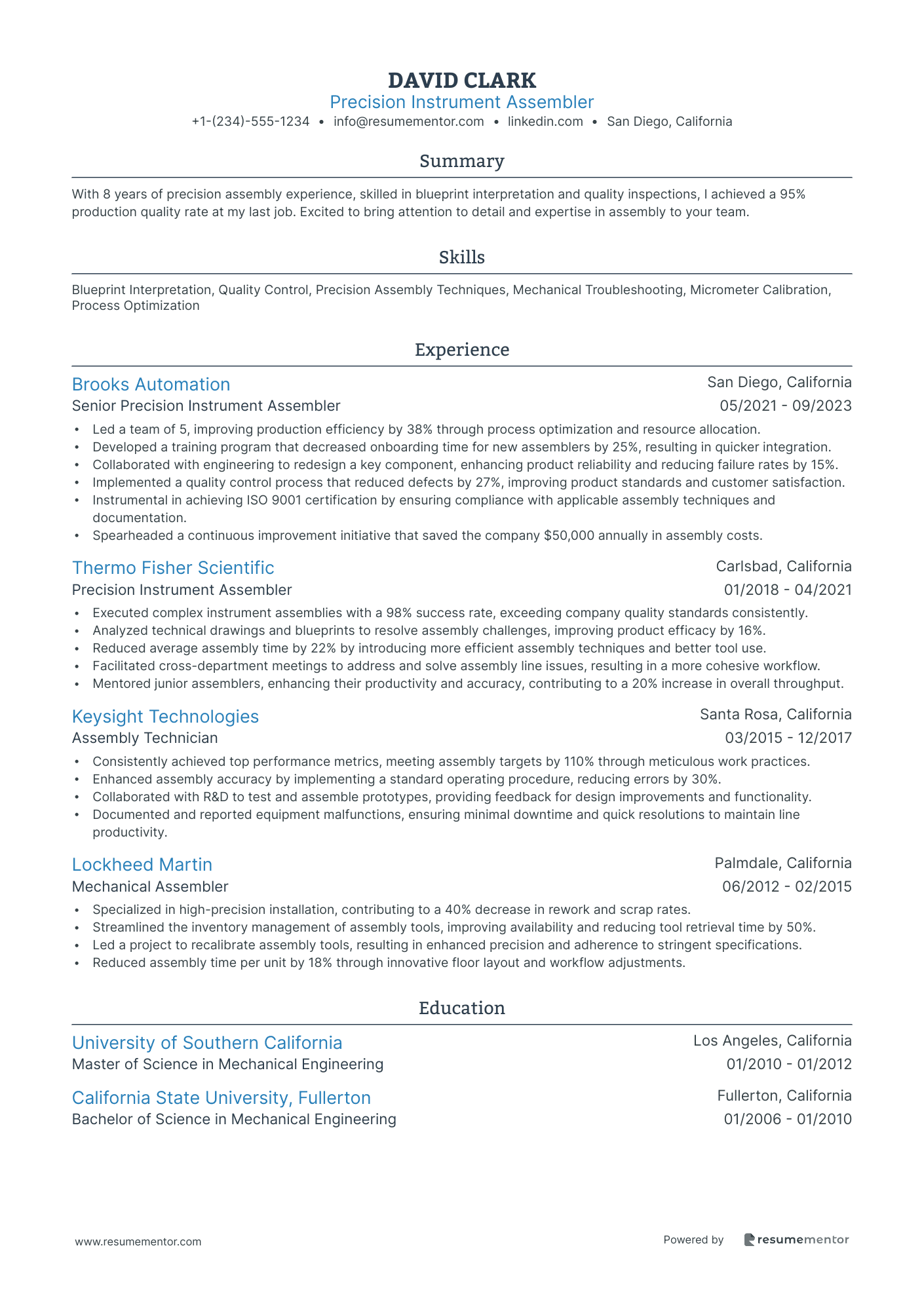 Precision Instrument Assembler