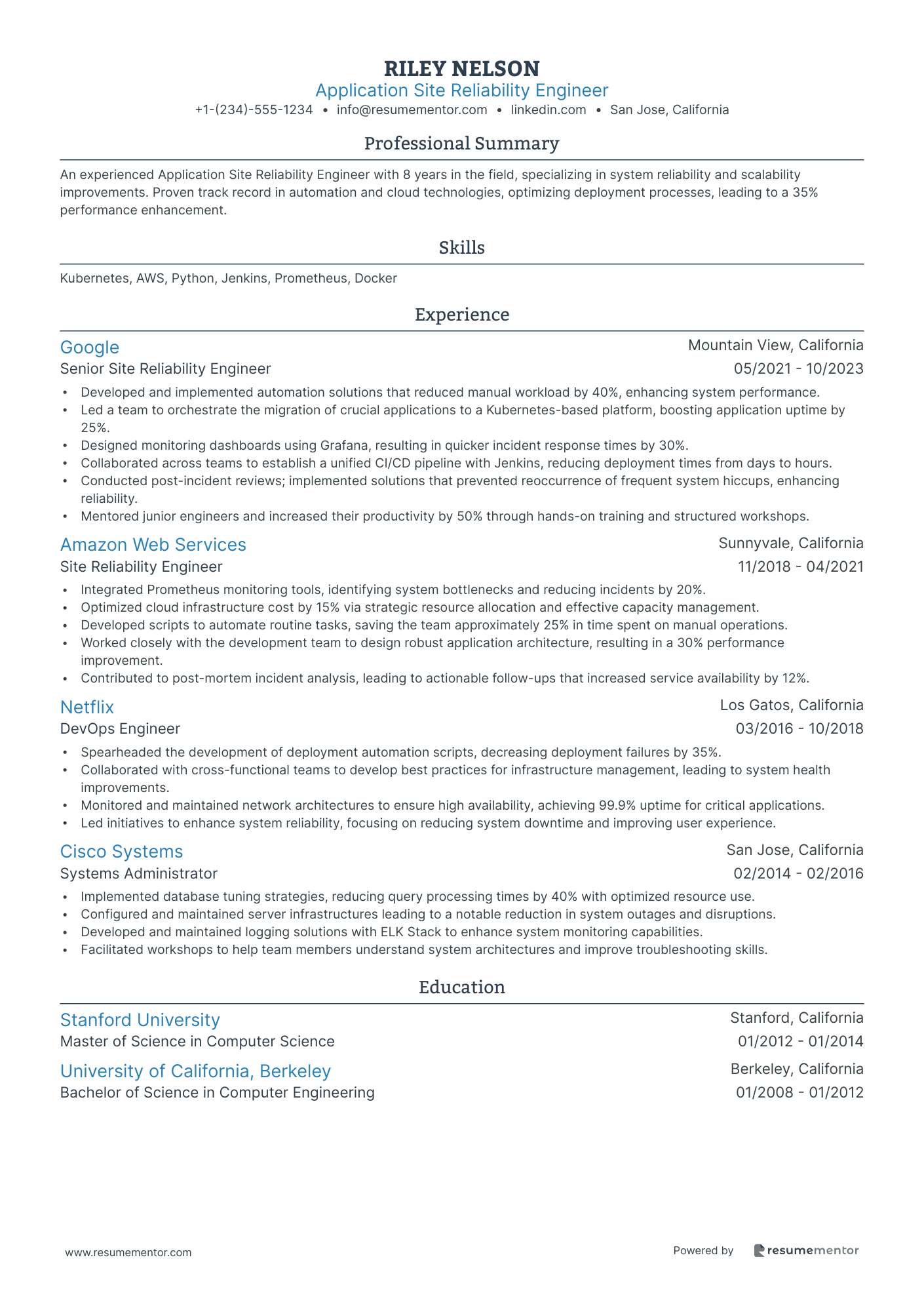 Application Site Reliability Engineer