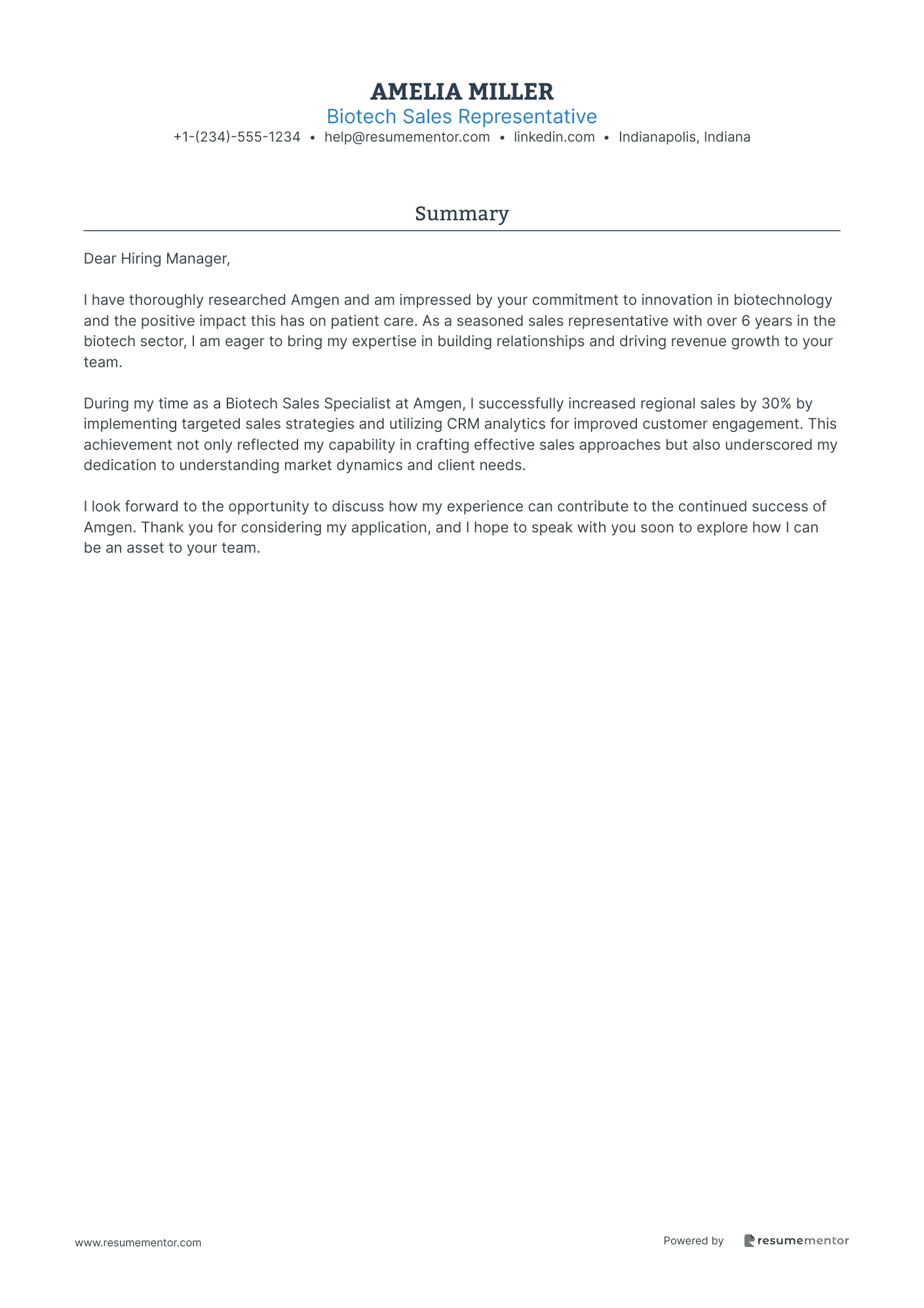 Biotech Sales Representative