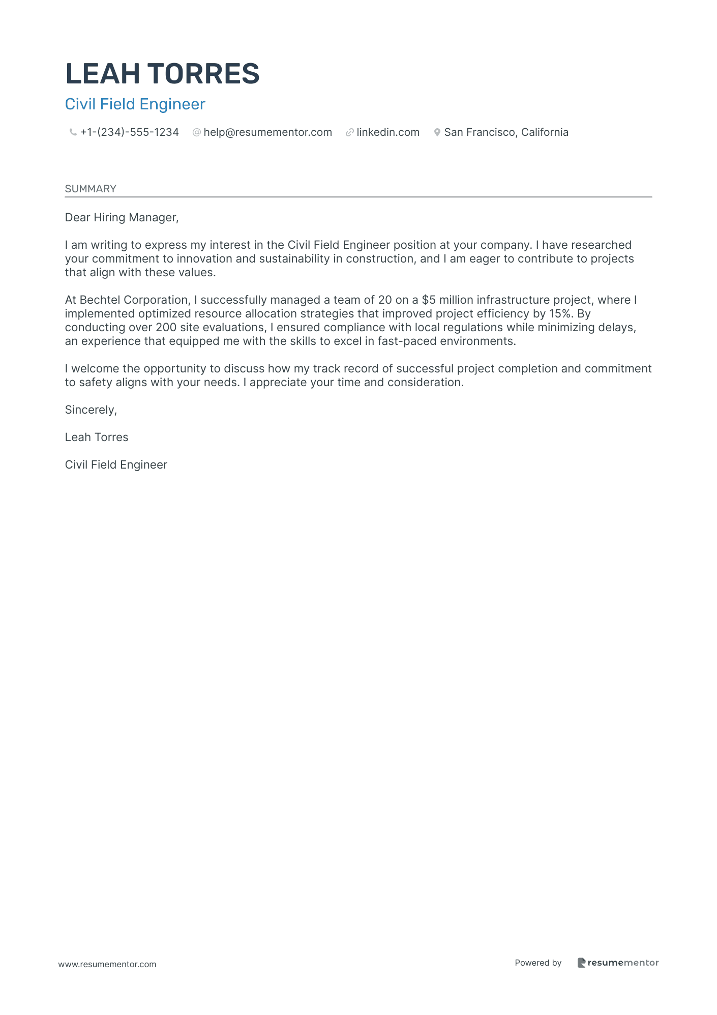 Civil Field Engineer