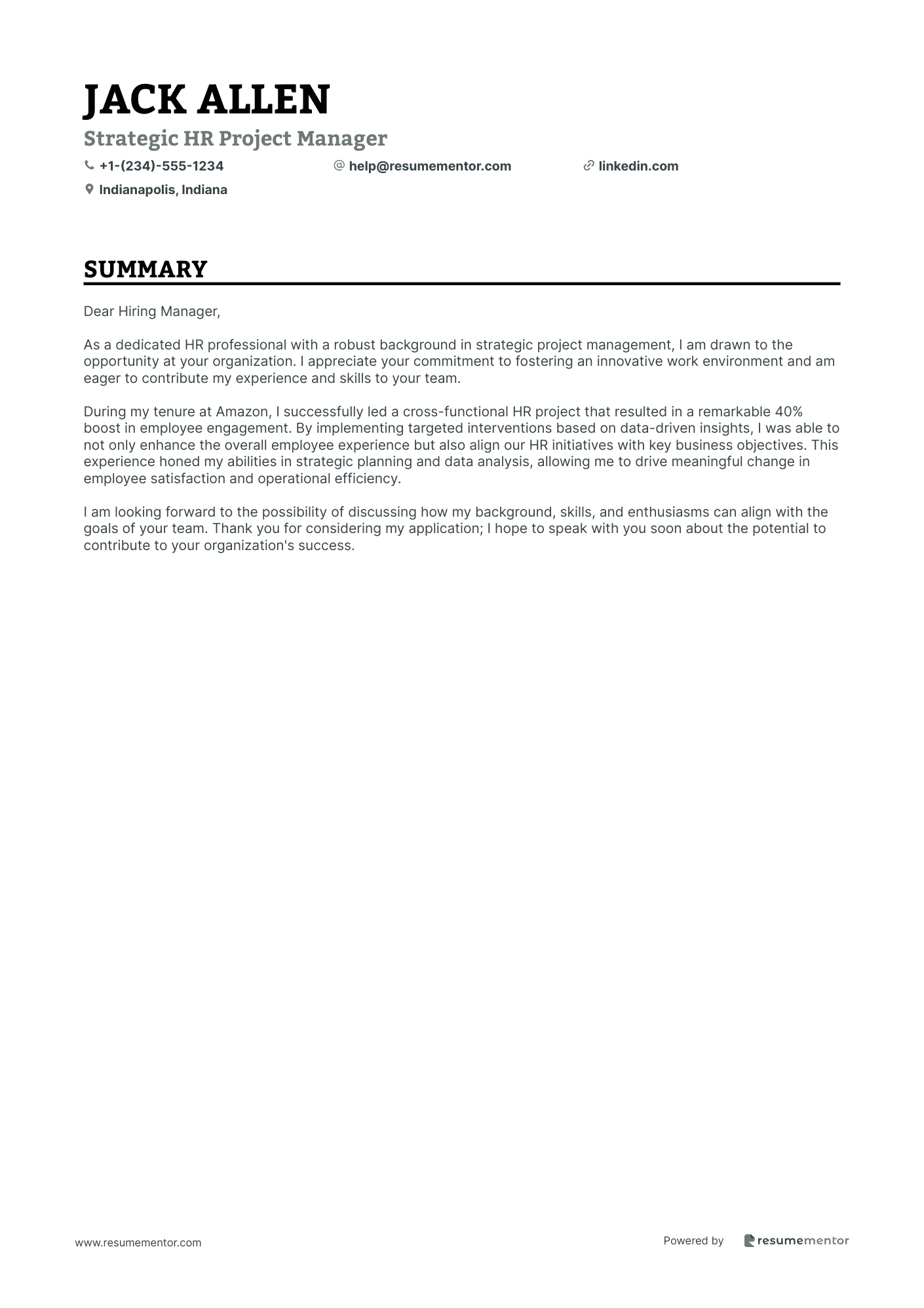 Strategic HR Project Manager