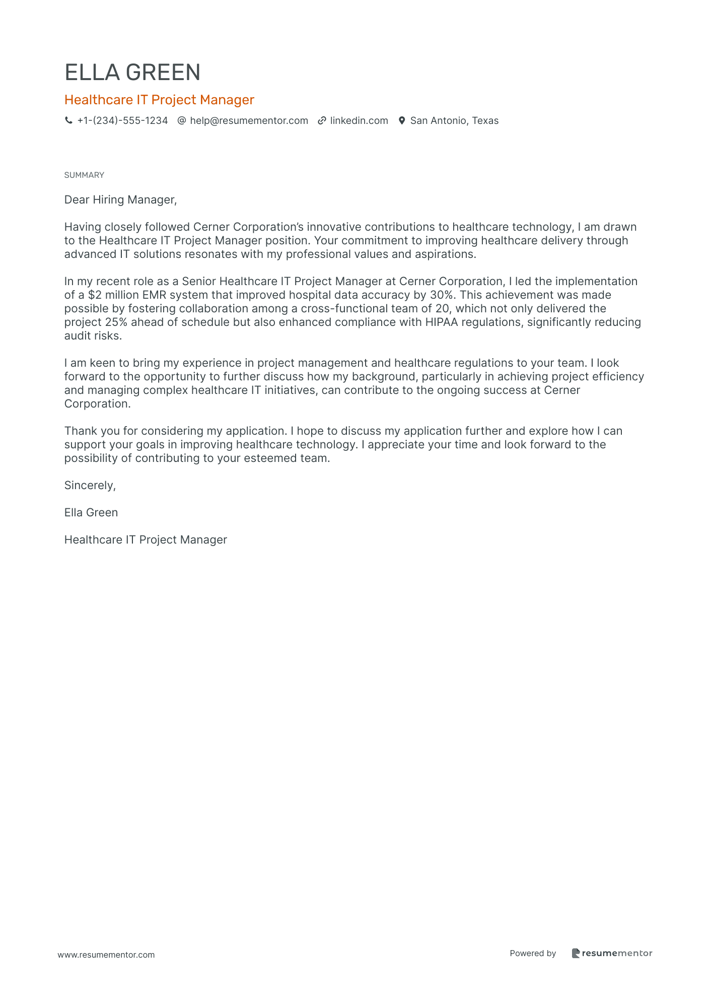 Healthcare IT Project Manager