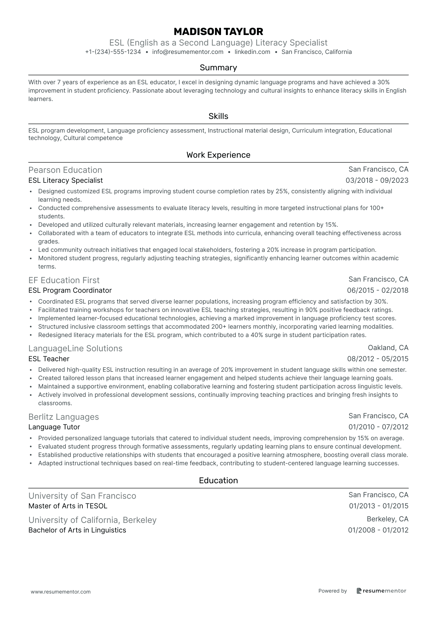 ESL (English as a Second Language) Literacy Specialist