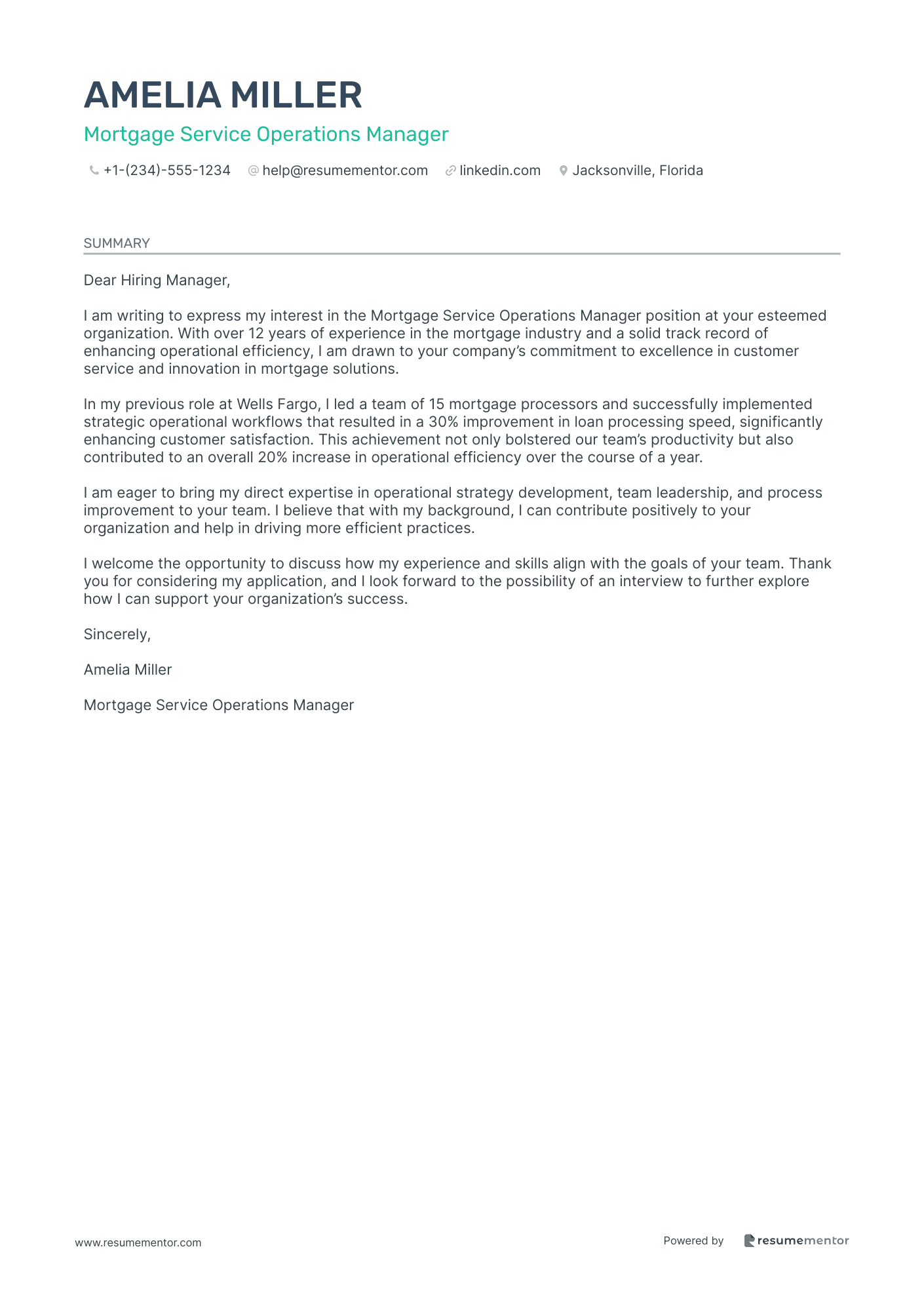 Mortgage Service Operations Manager