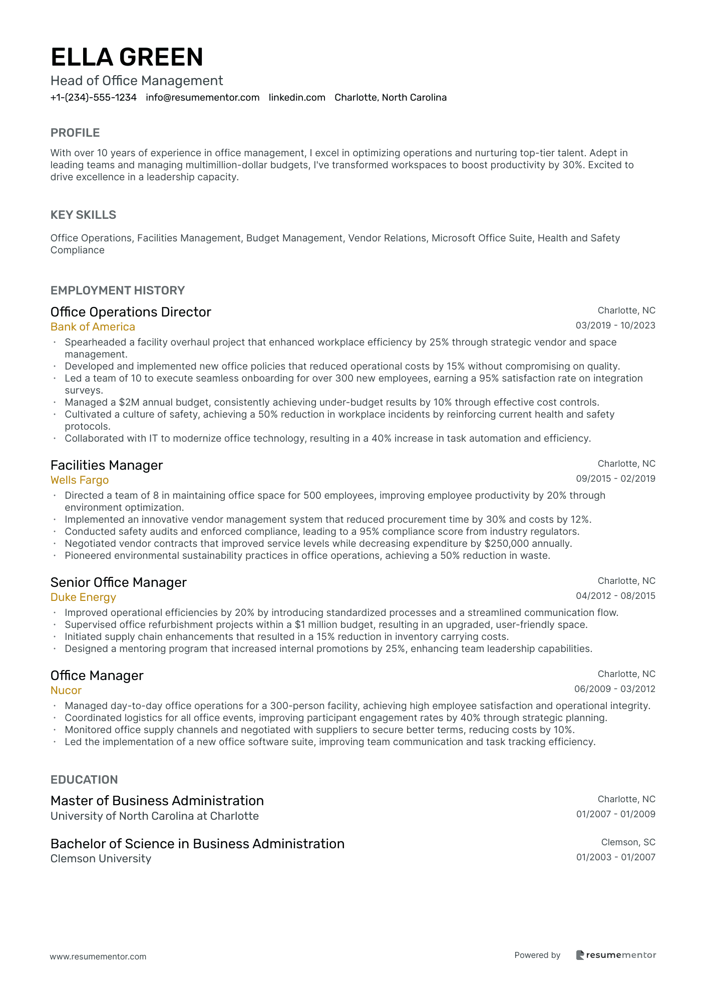 Head of Office Management