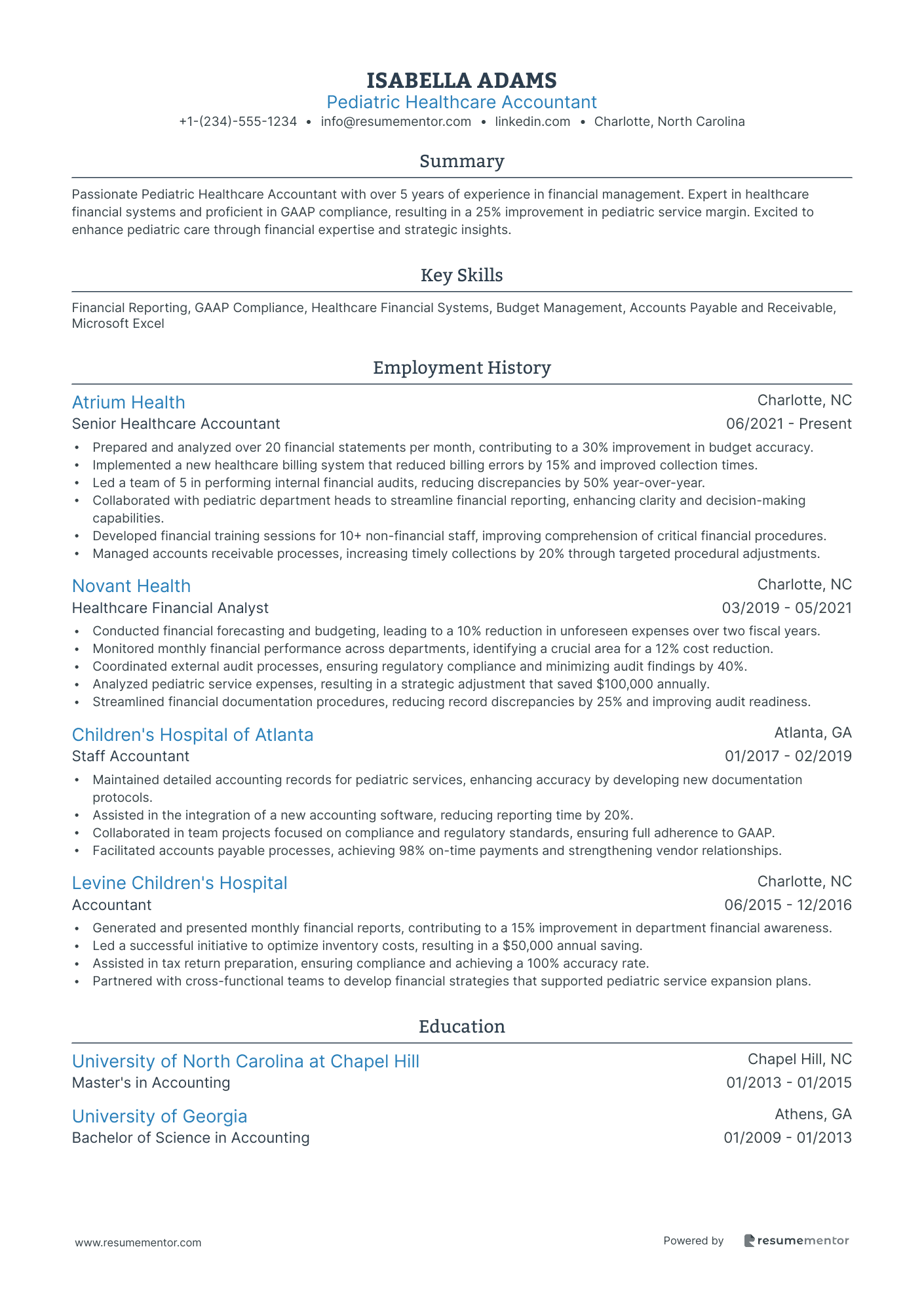 Pediatric Healthcare Accountant