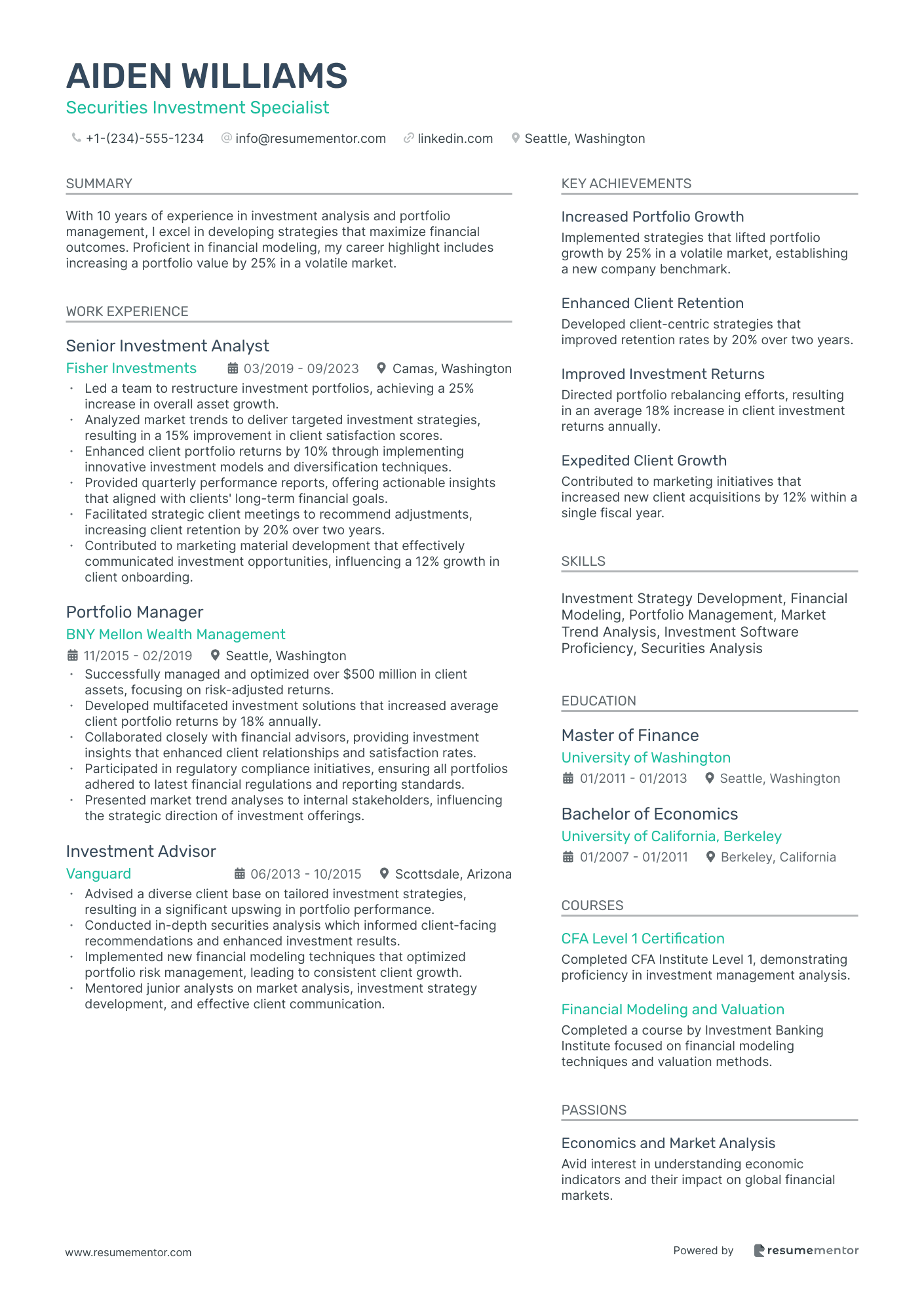 Securities Investment Specialist