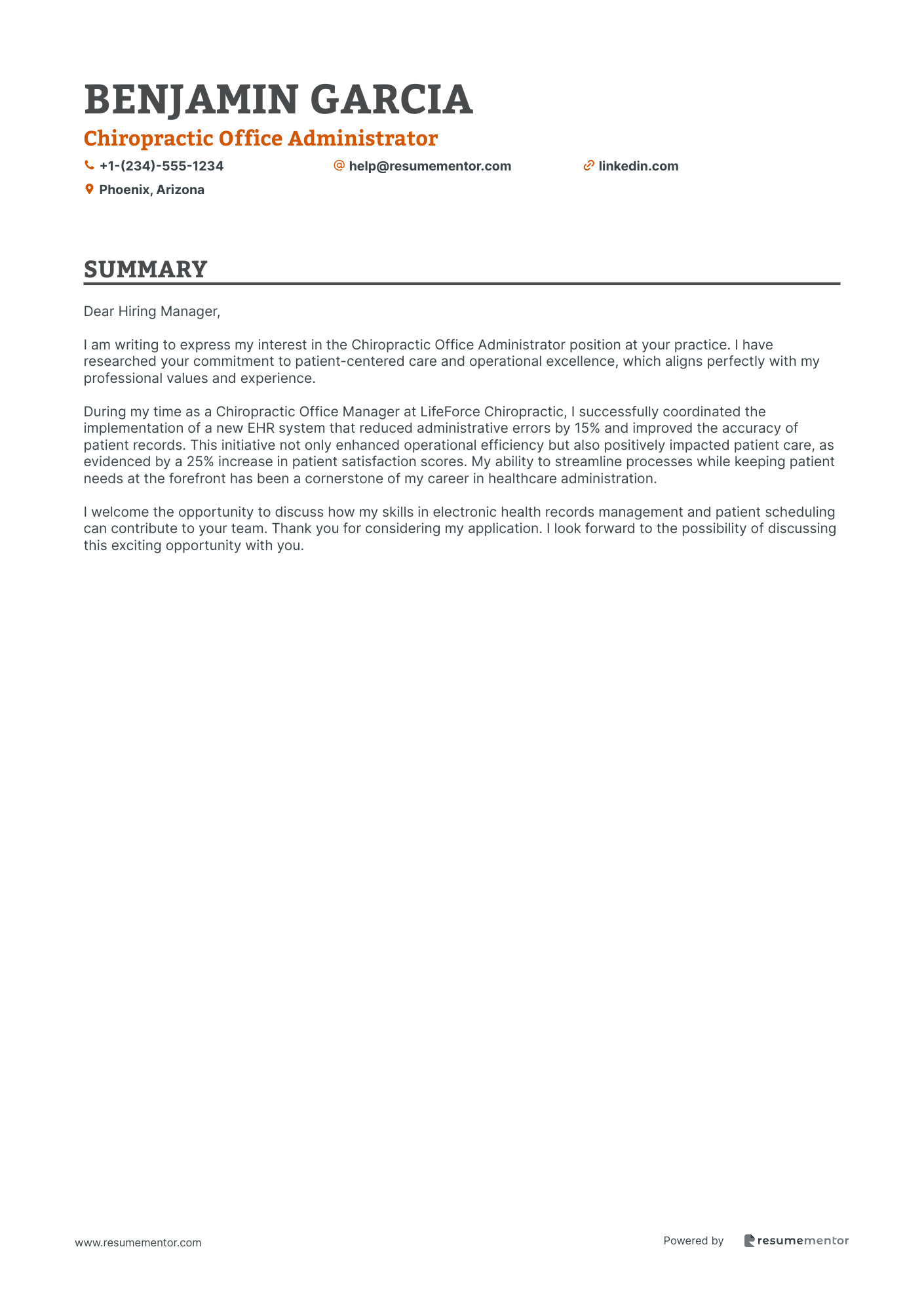 Chiropractic Office Administrator