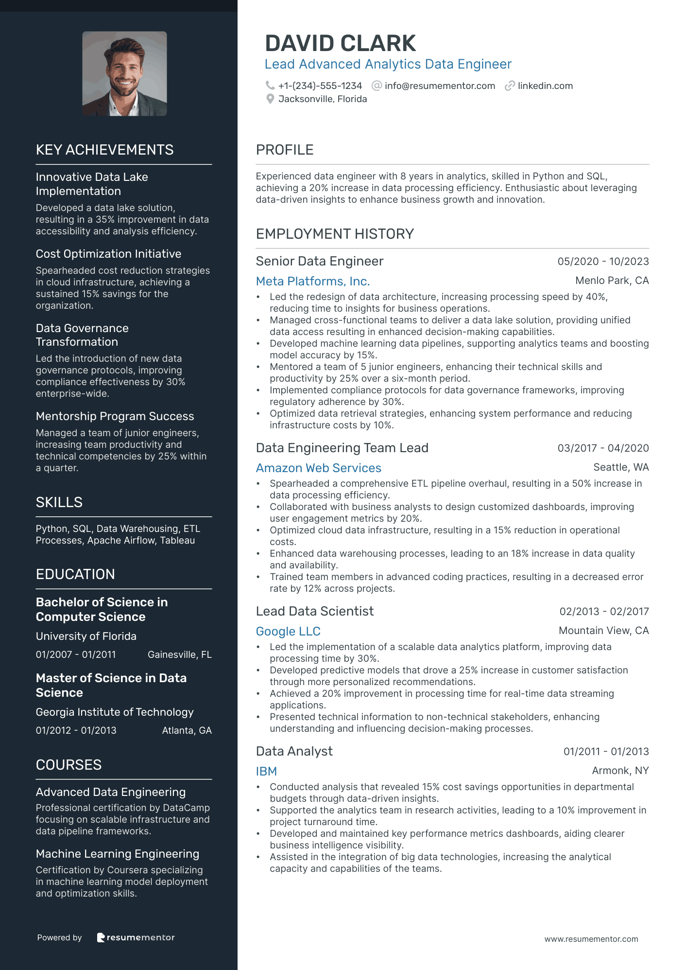 Lead Advanced Analytics Data Engineer