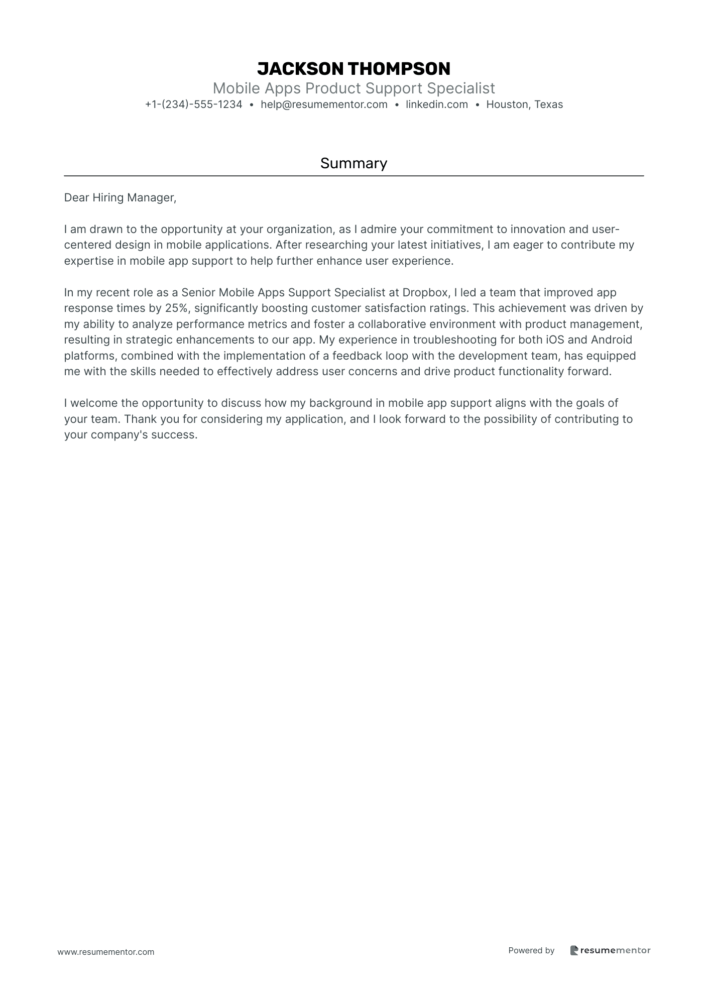 Mobile Apps Product Support Specialist