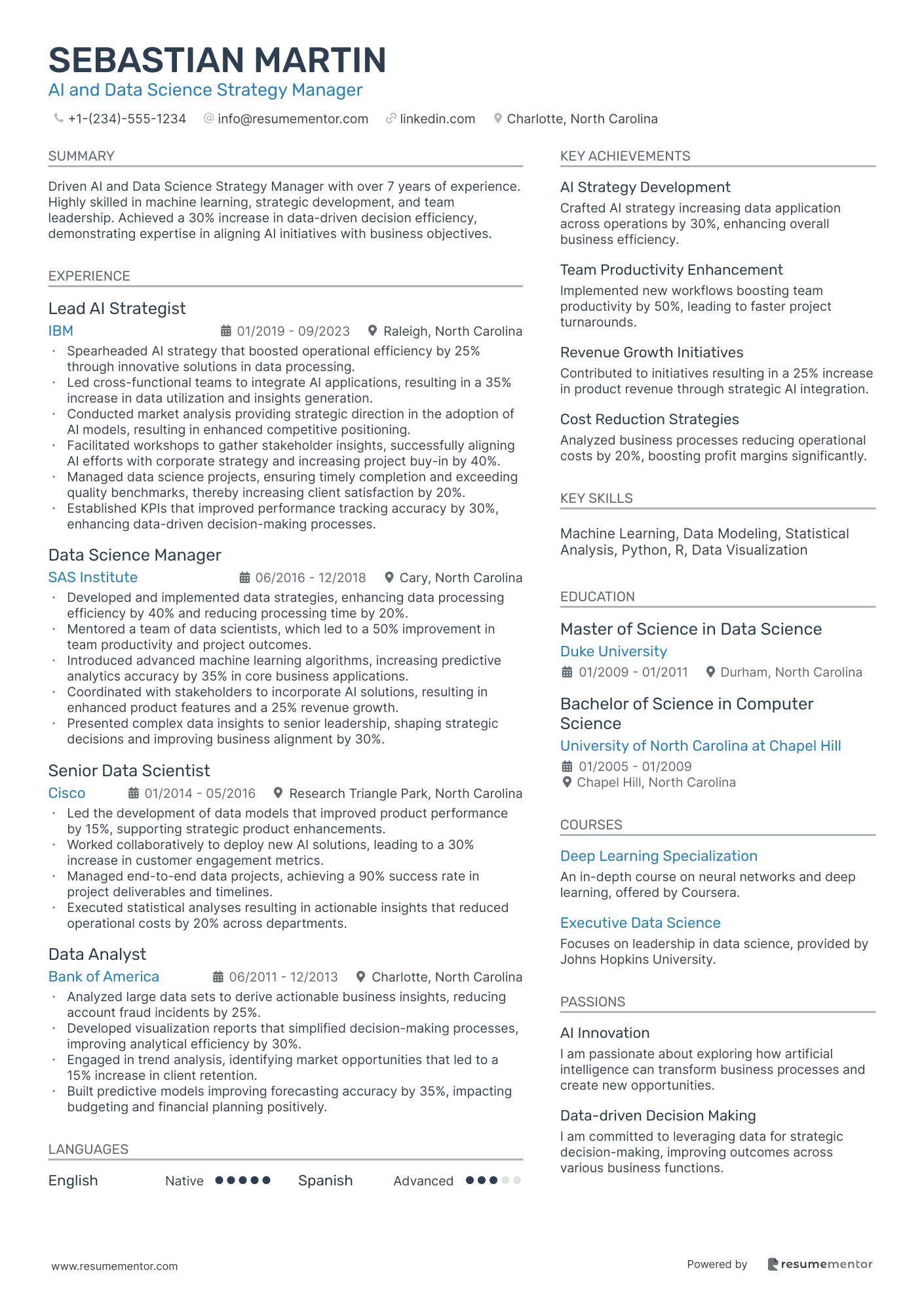 AI and Data Science Strategy Manager