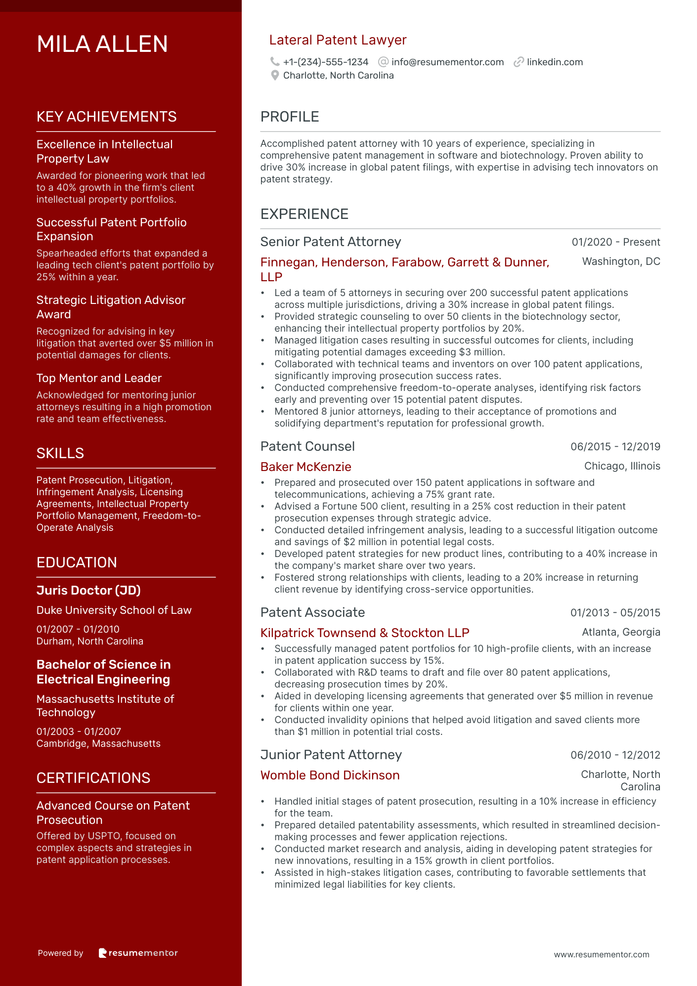 Lateral Patent Lawyer