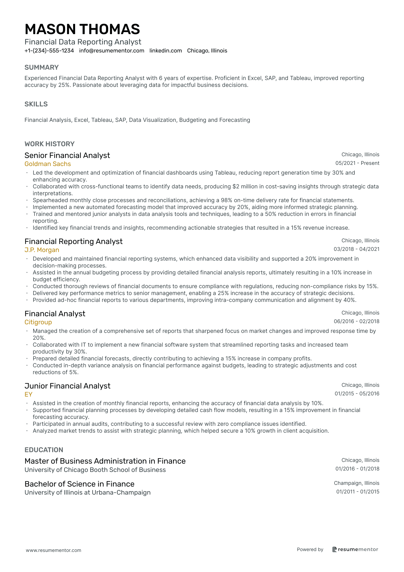 Financial Data Reporting Analyst