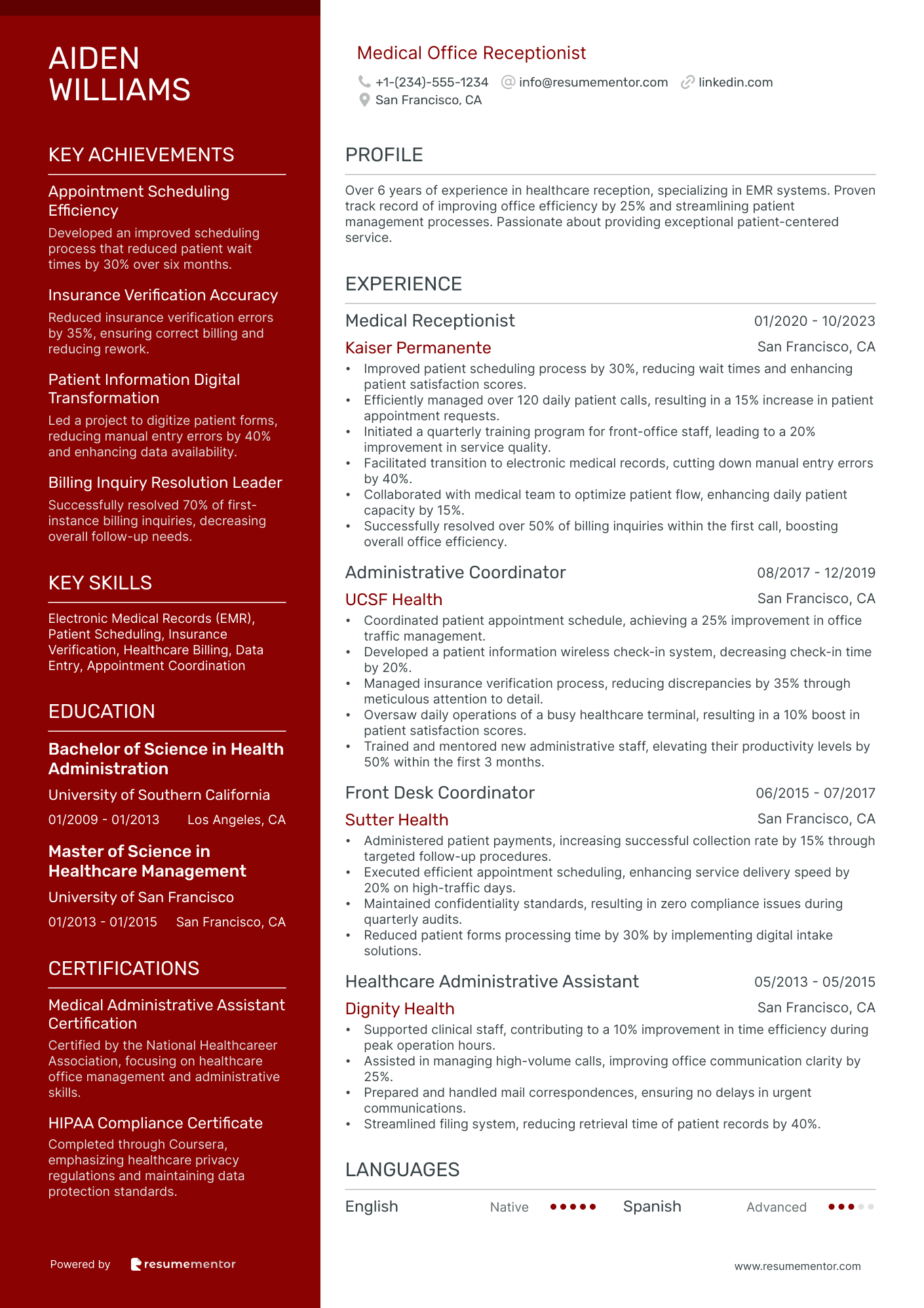 Medical Office Receptionist