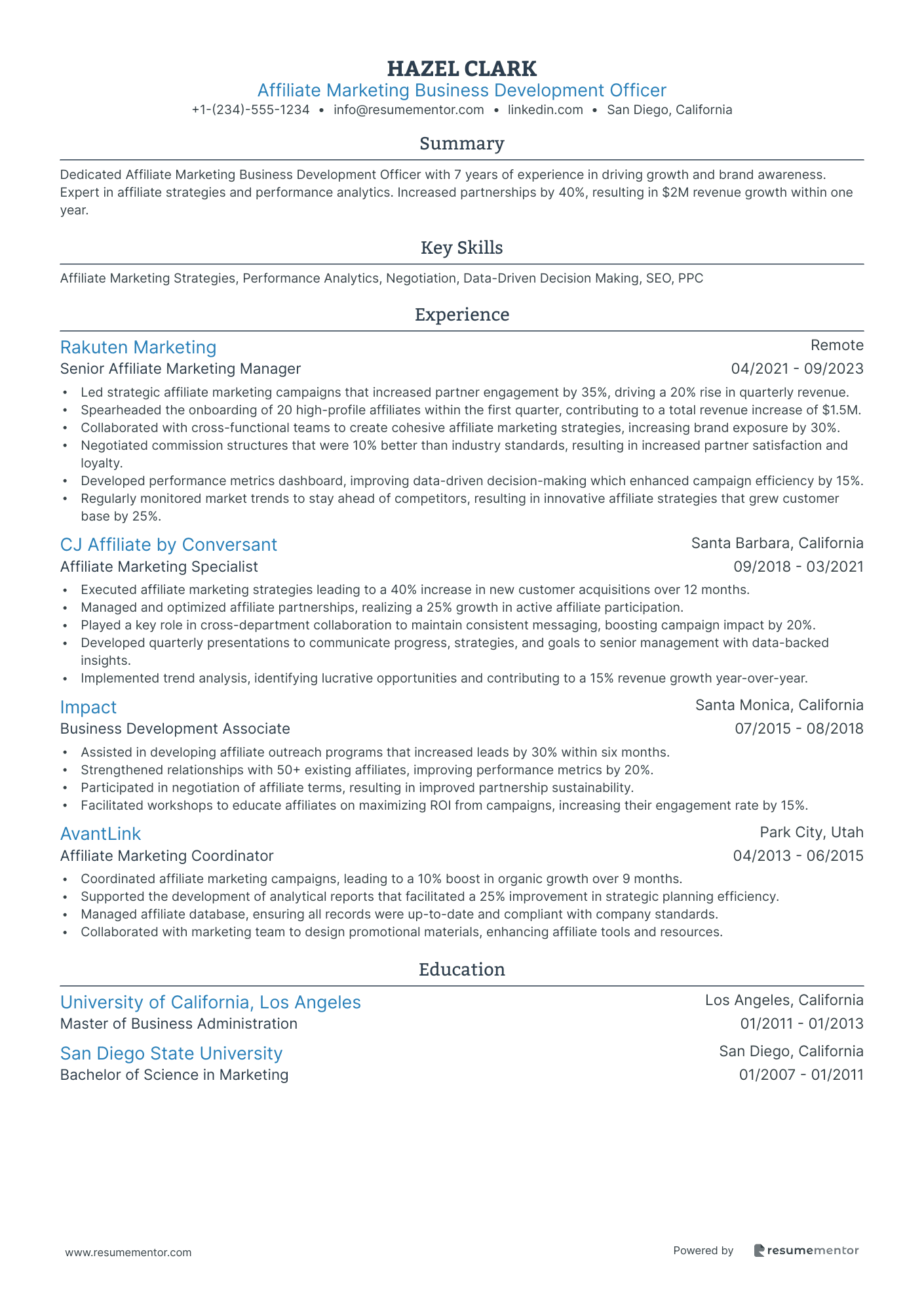 Affiliate Marketing Business Development Officer