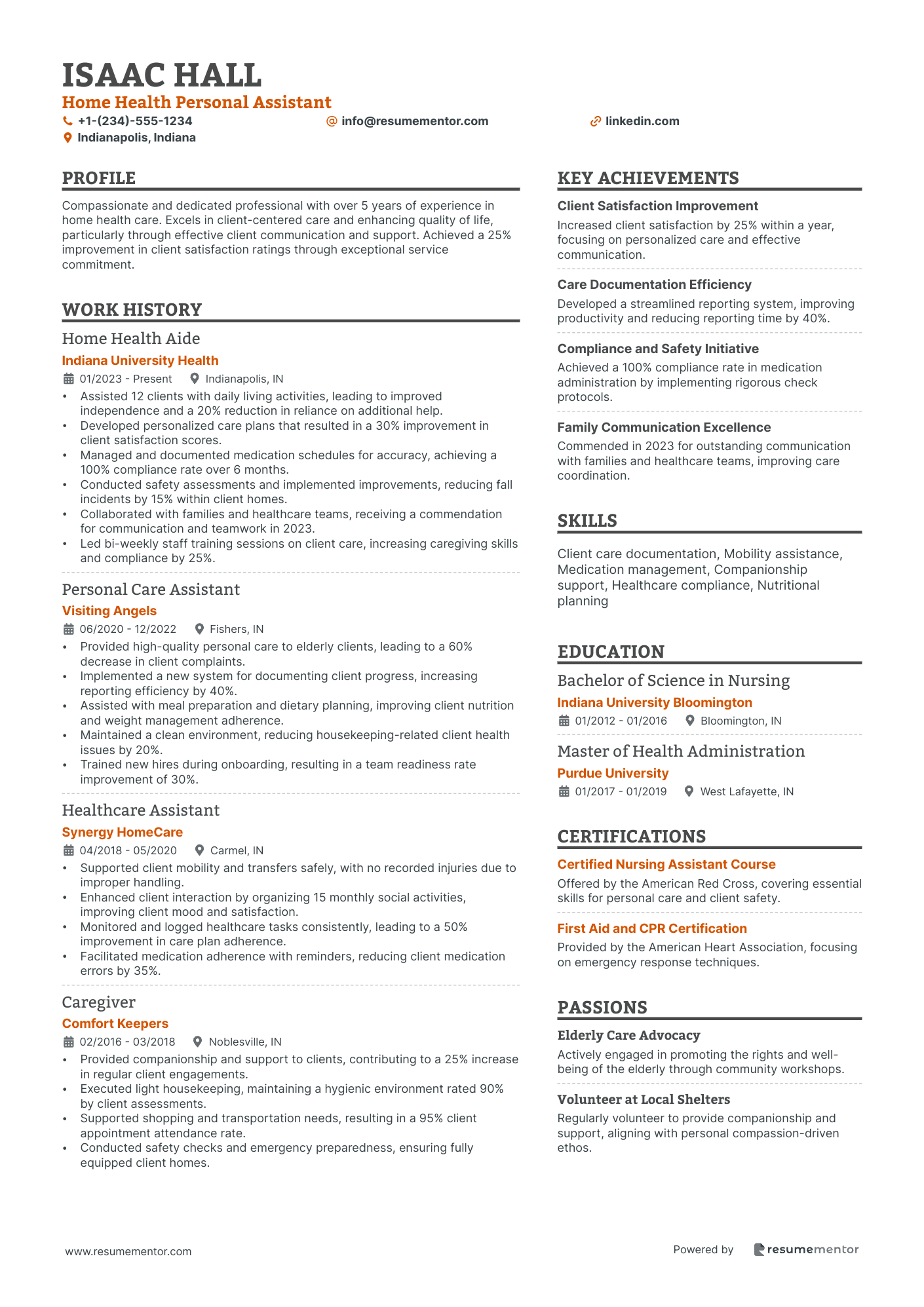 Home Health Personal Assistant