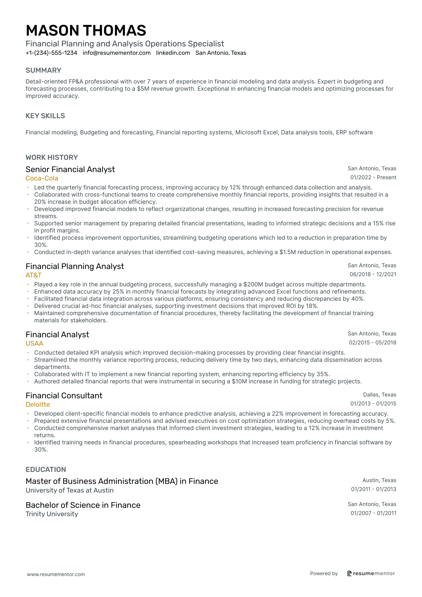 Financial Planning and Analysis Operations Specialist