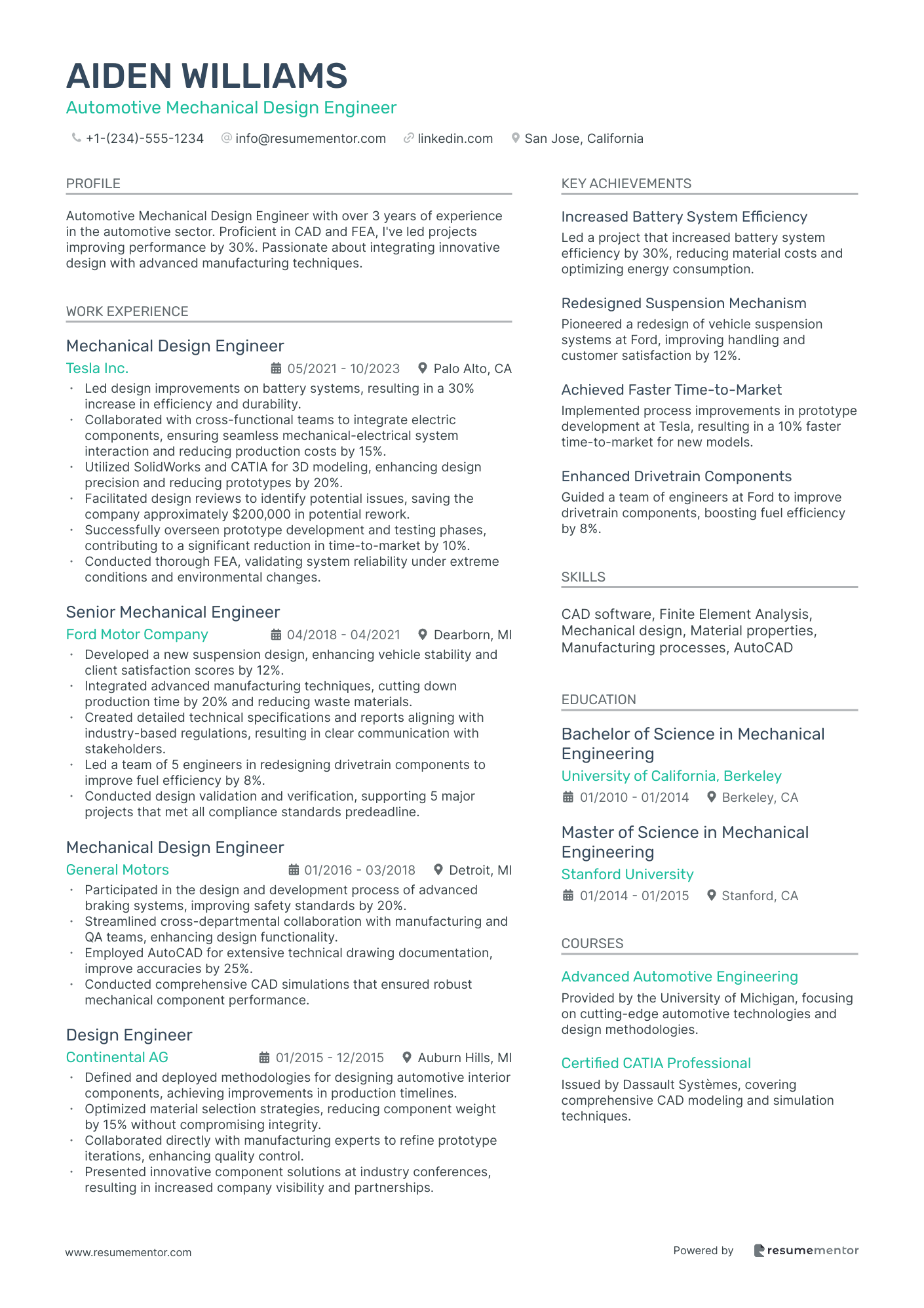 Automotive Mechanical Design Engineer