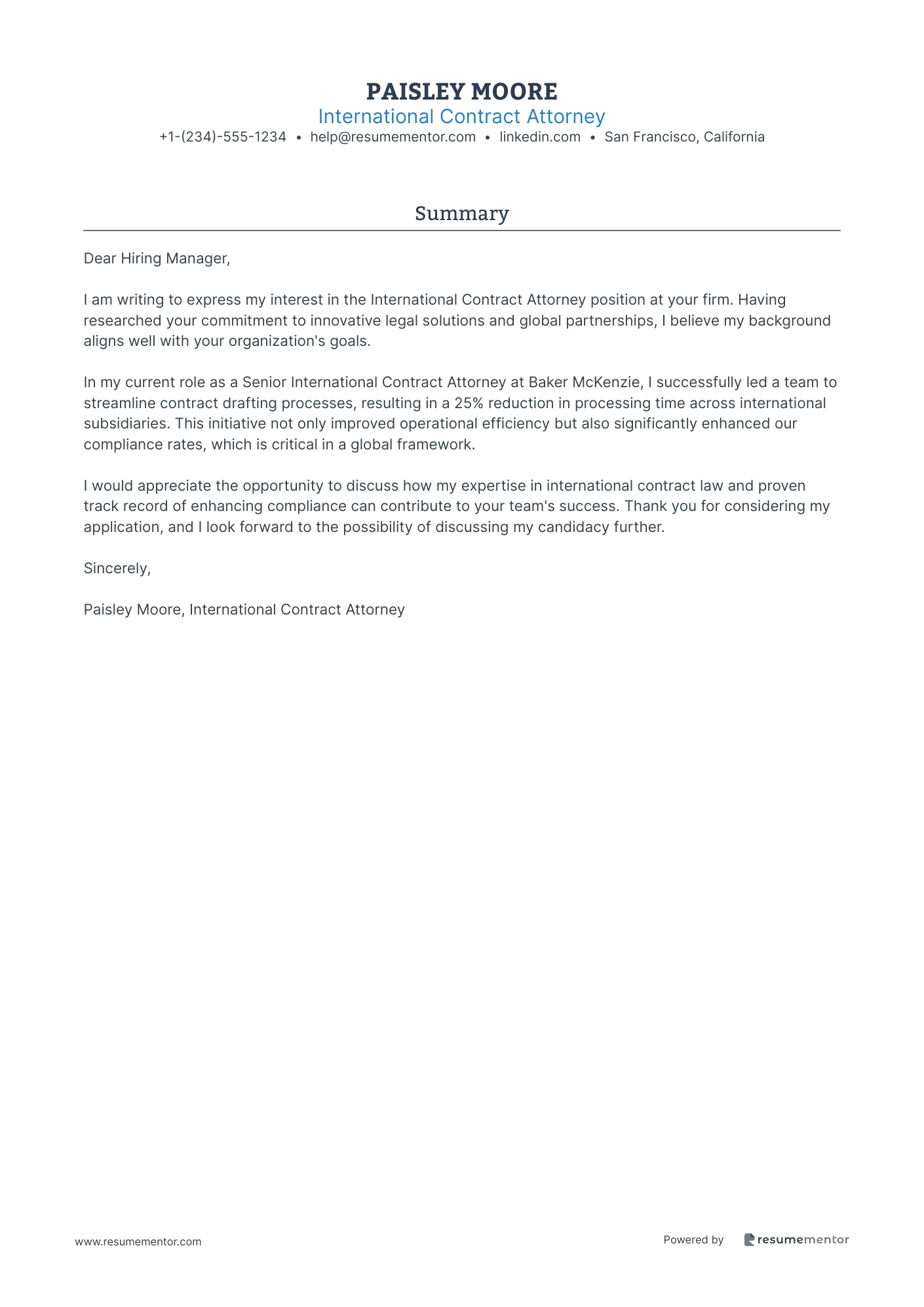 International Contract Attorney
