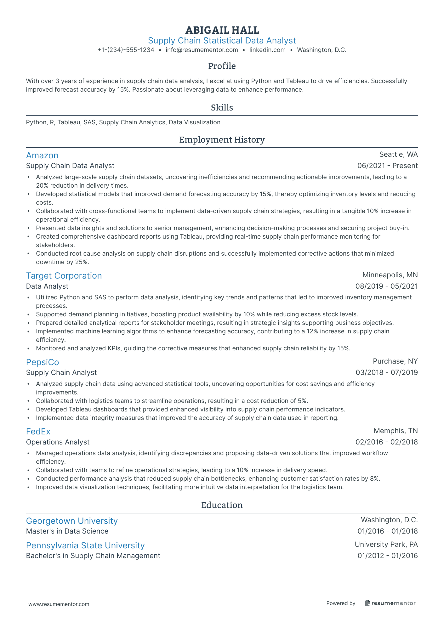 Supply Chain Statistical Data Analyst