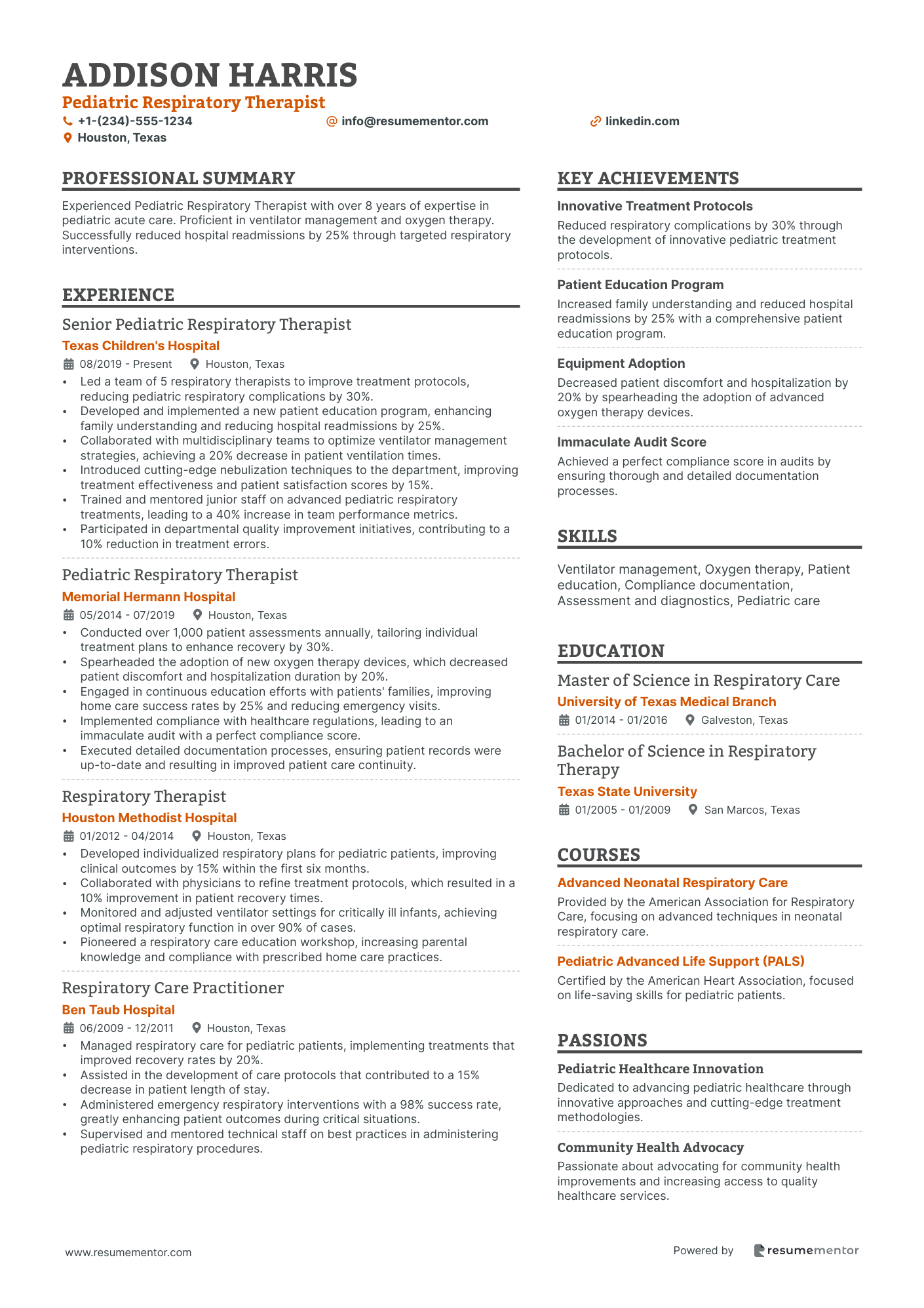 Pediatric Respiratory Therapist