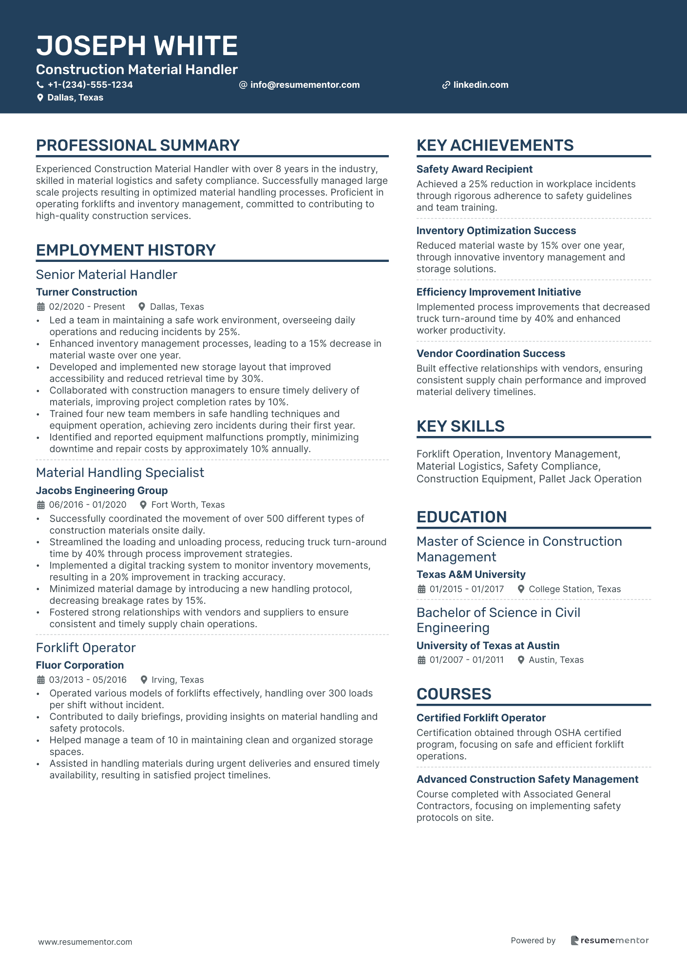 Construction Material Handler