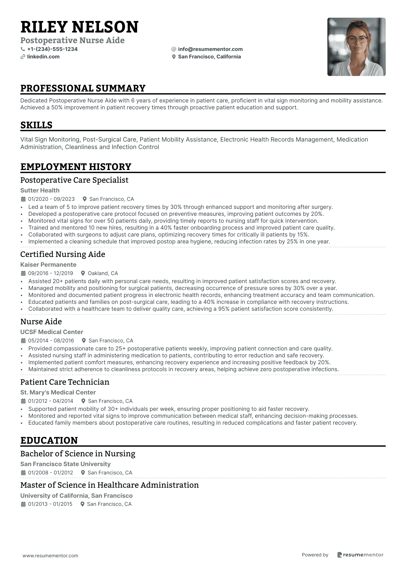 Postoperative Nurse Aide