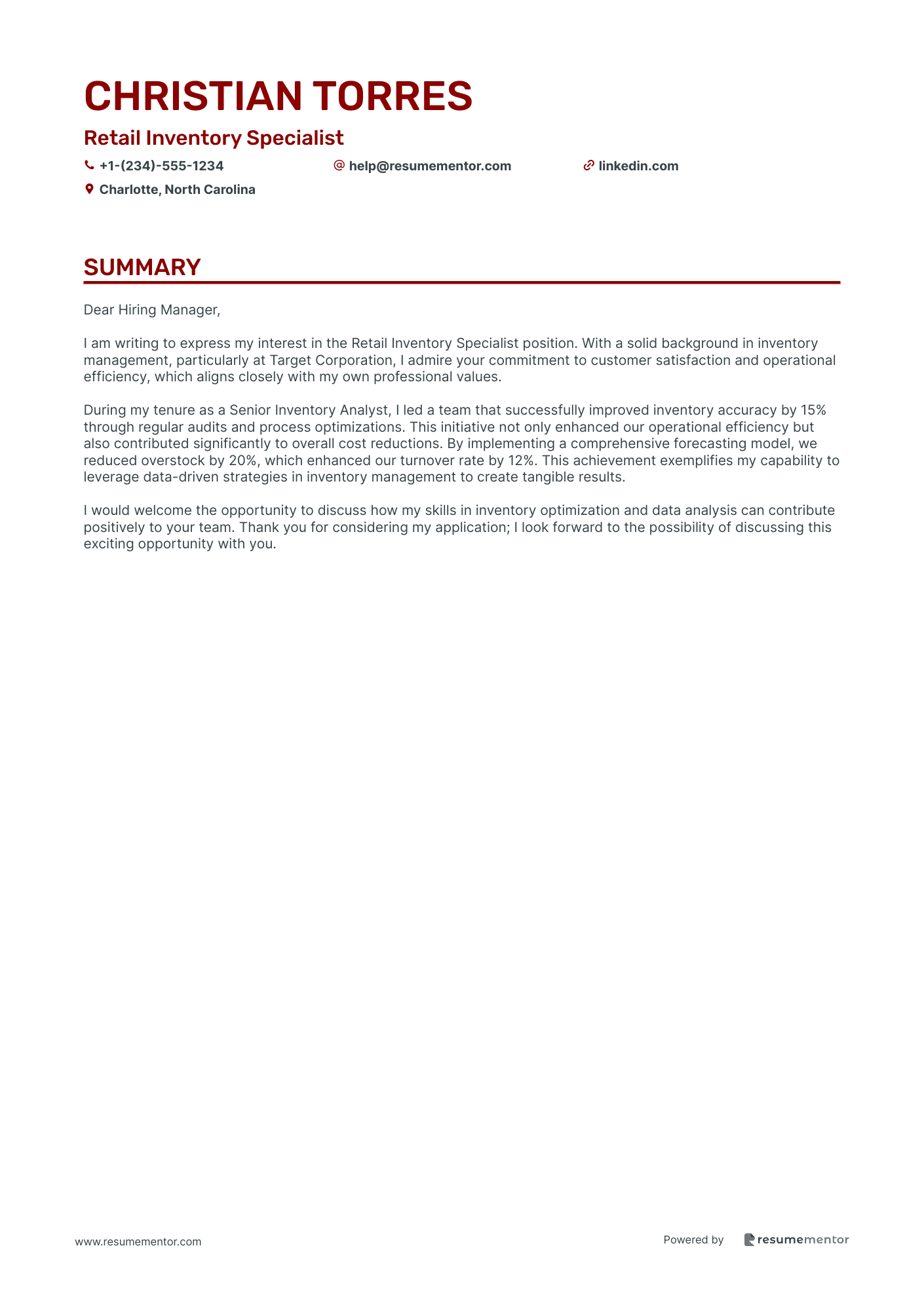 Retail Inventory Specialist