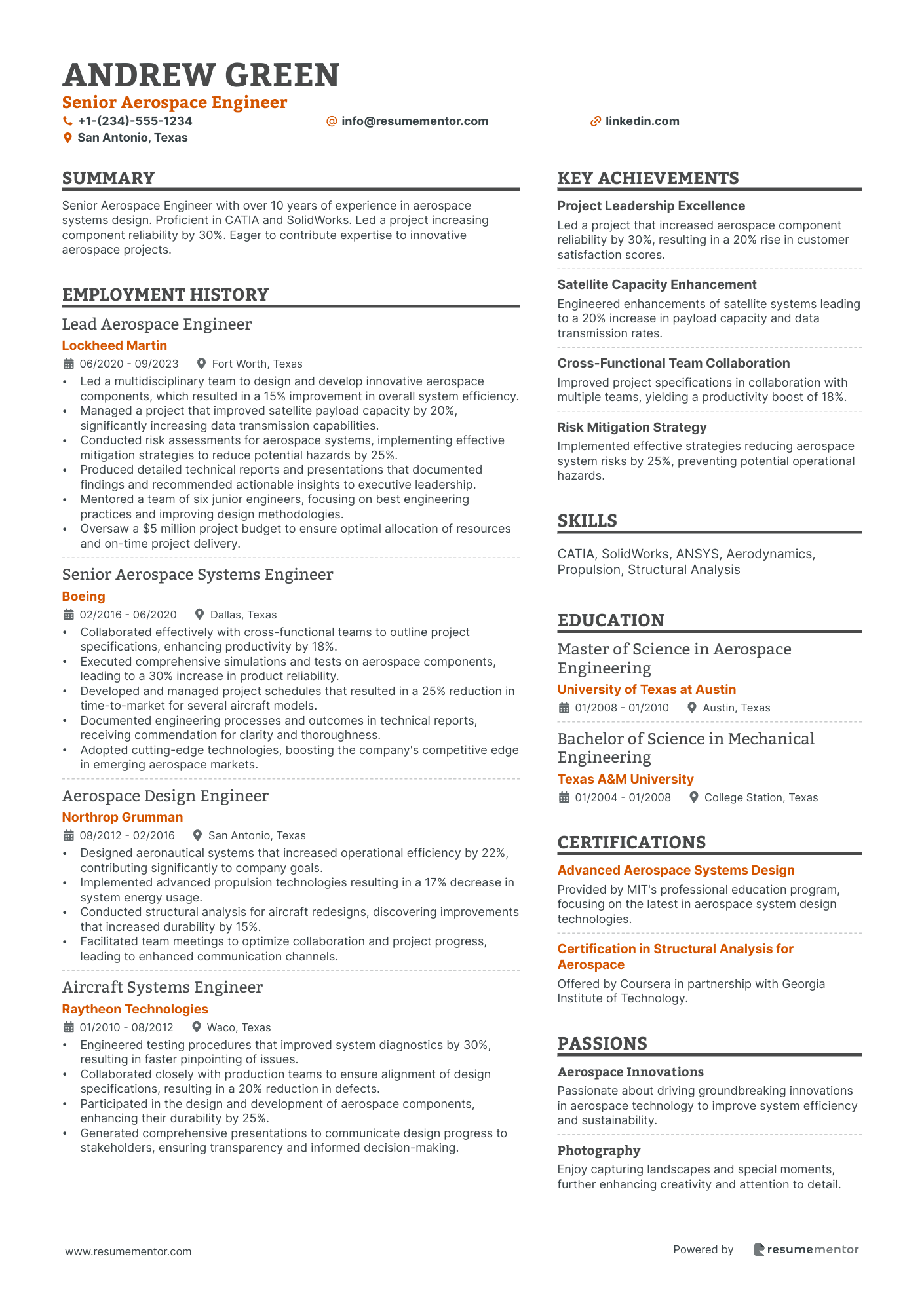Senior Aerospace Engineer